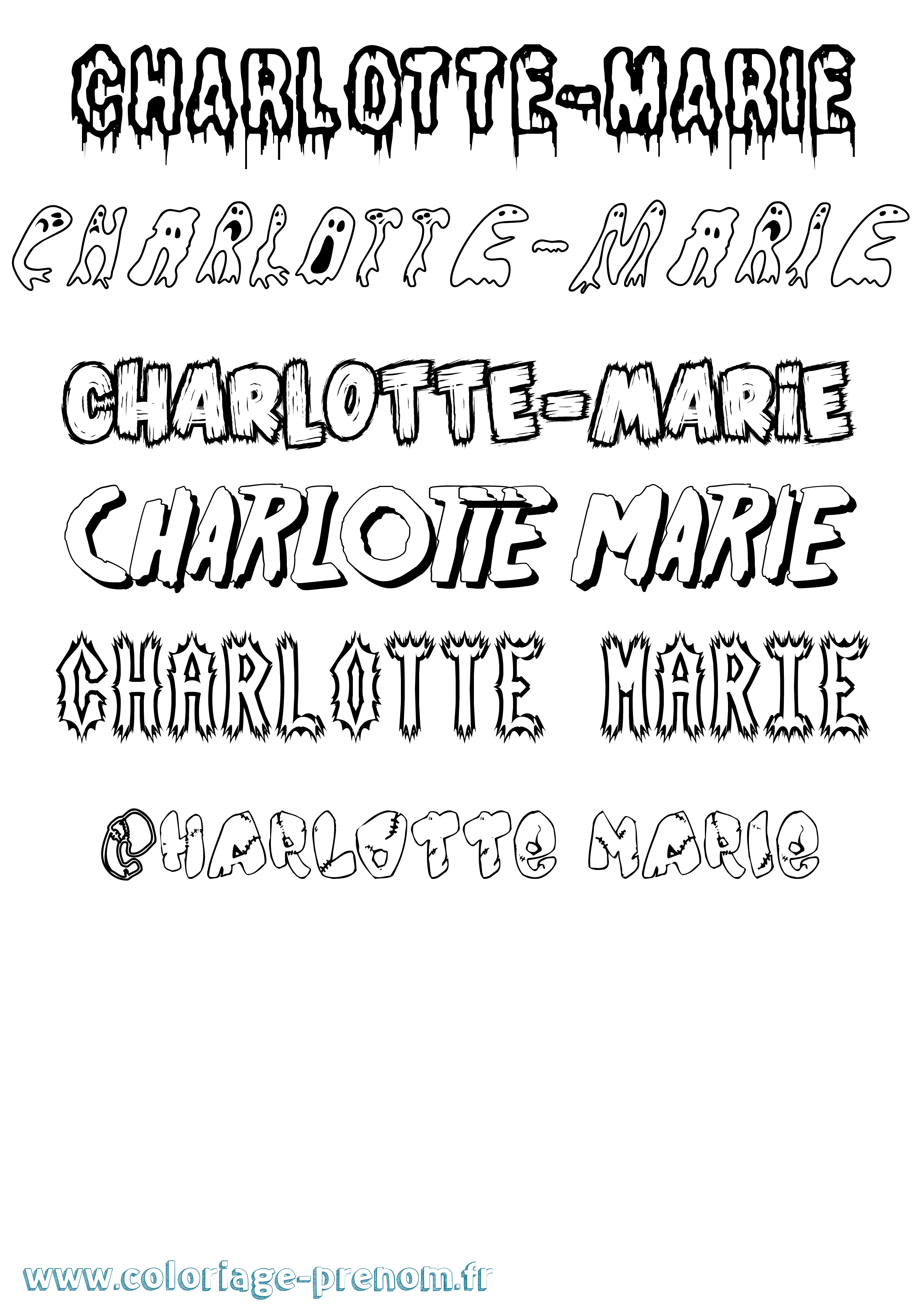 Coloriage Charlotte-Marie Frisson Coloriage prénom Charlotte-Marie Frisson