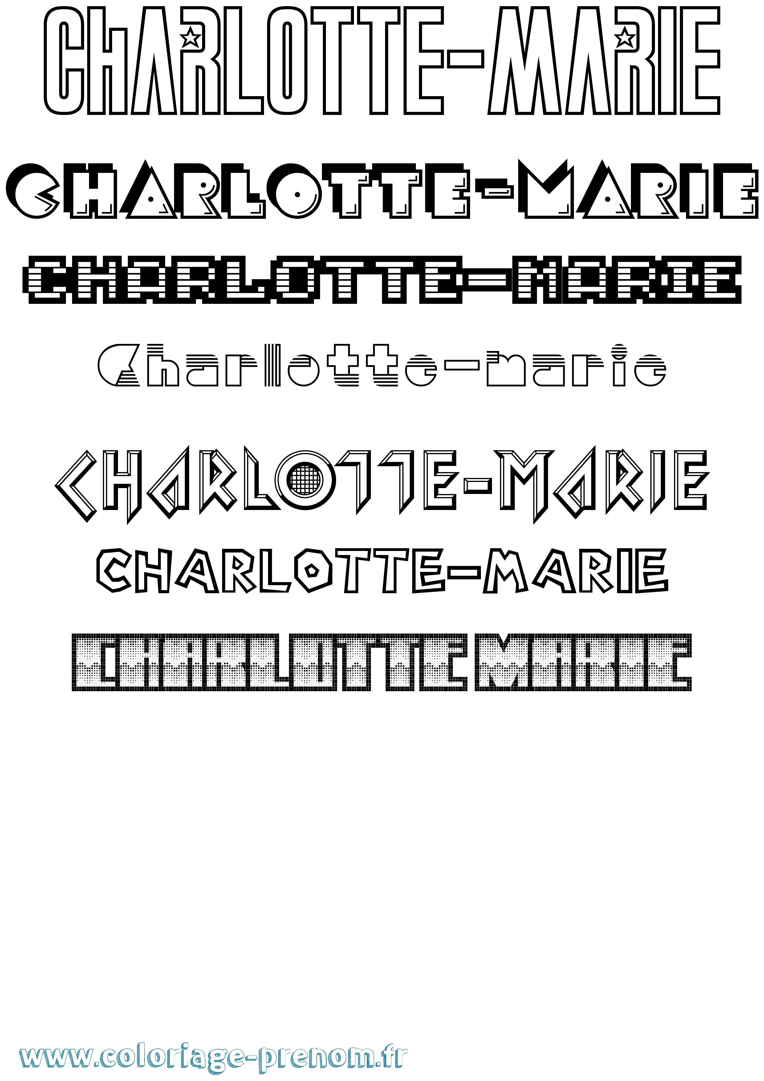Coloriage Charlotte-Marie Jeux Vidéos Coloriage prénom Charlotte-Marie Jeux Vidéos