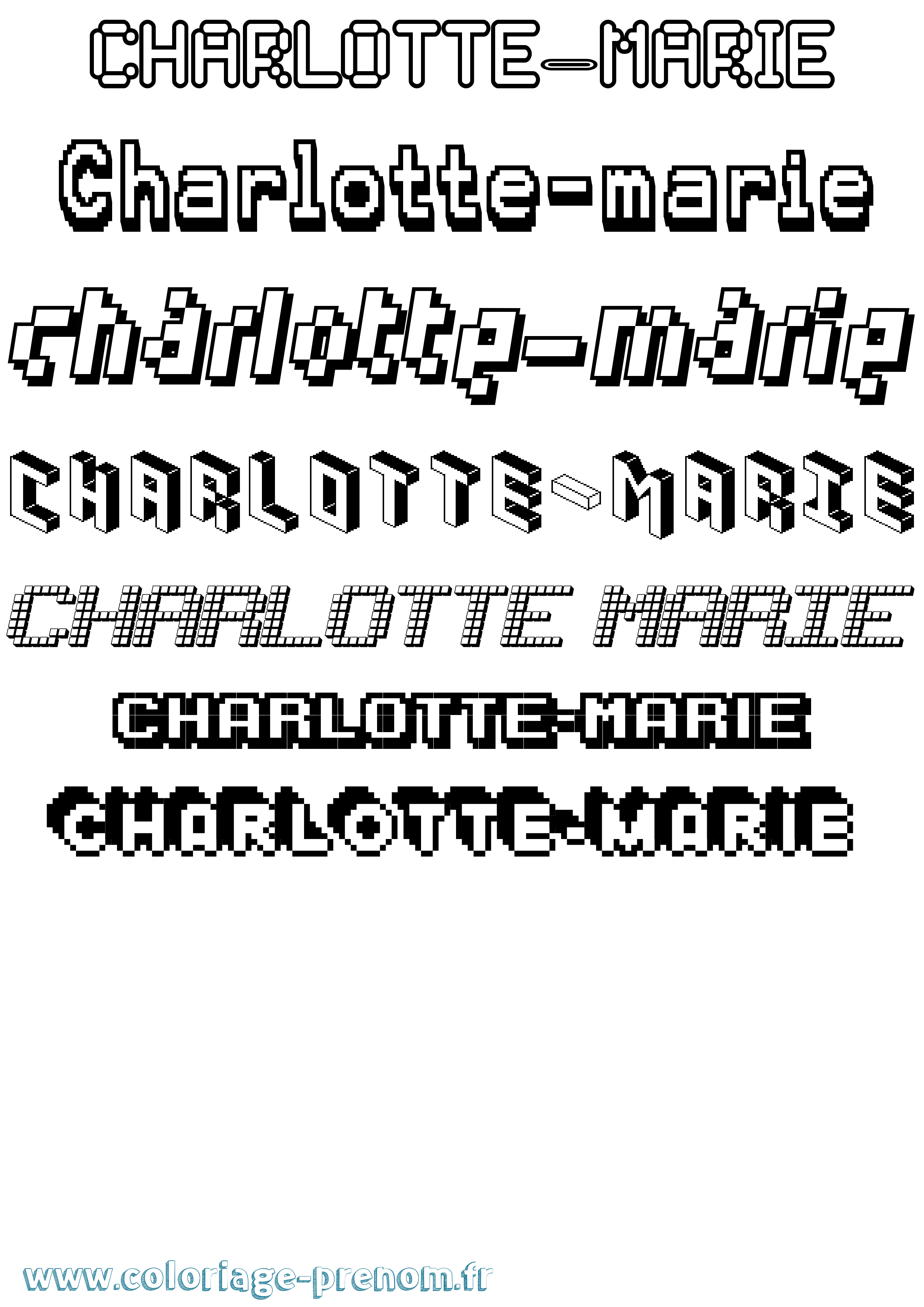 Coloriage Charlotte-Marie Pixel Coloriage prénom Charlotte-Marie Pixel