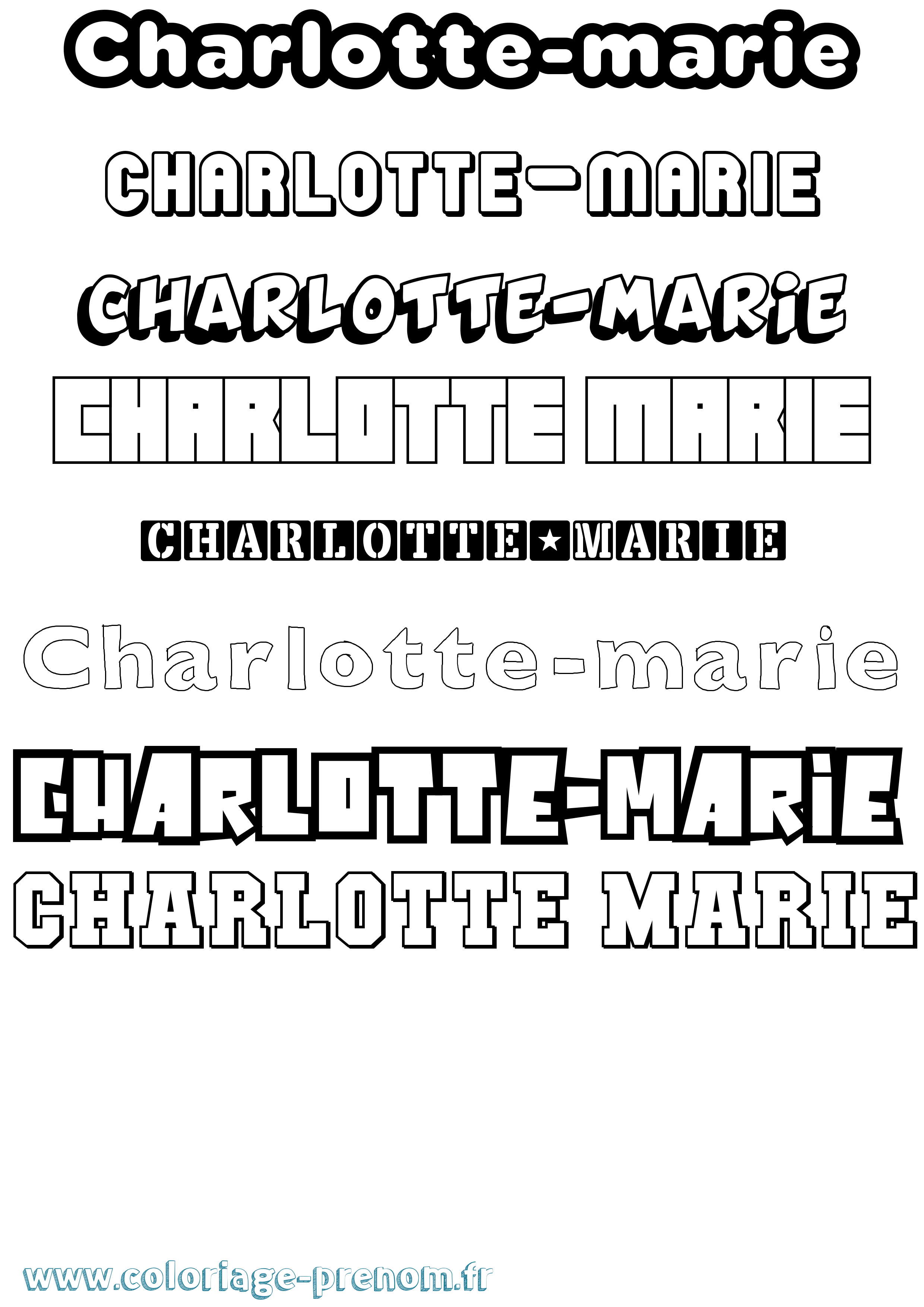 Coloriage Charlotte-Marie Simple Coloriage prénom Charlotte-Marie Simple