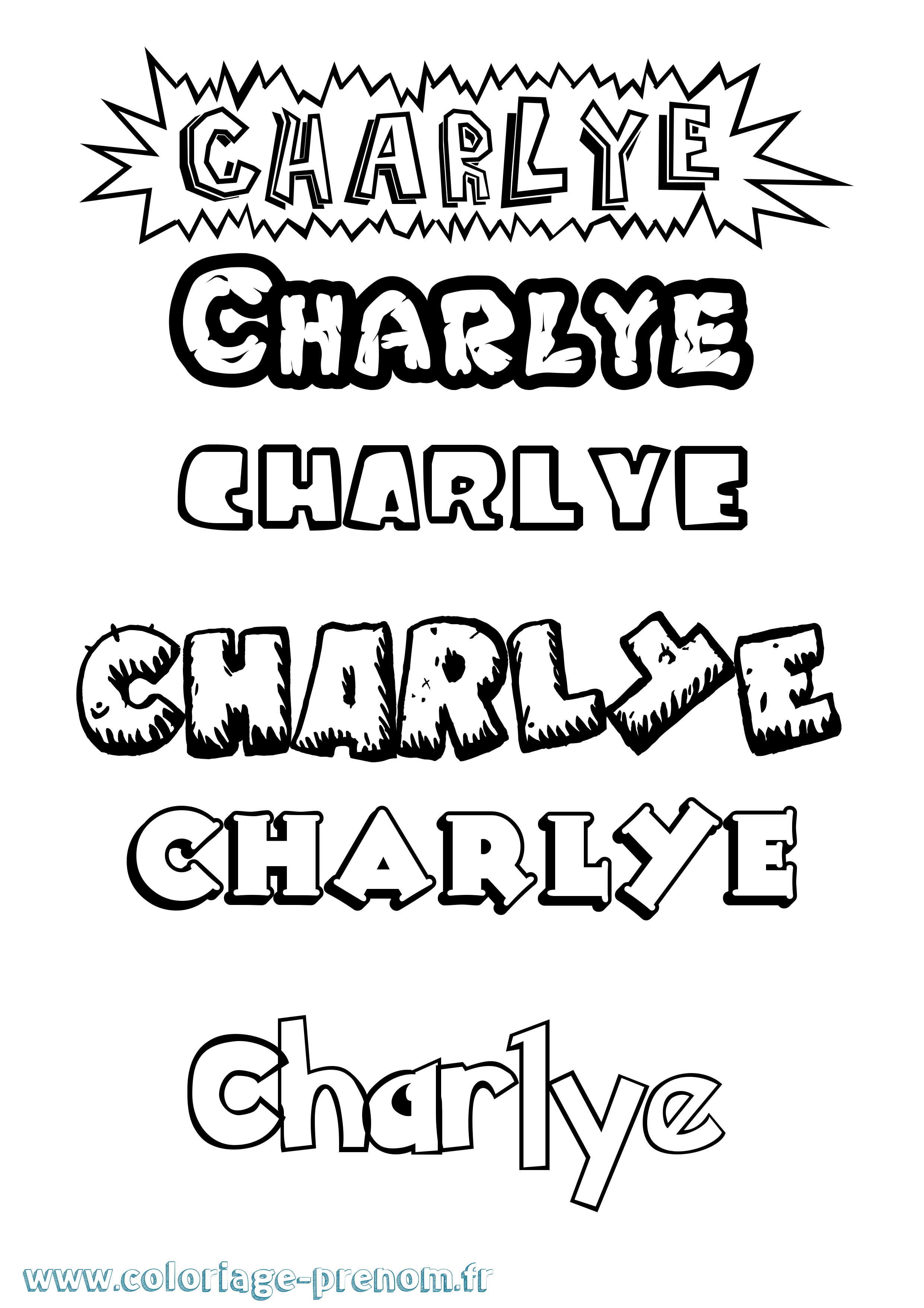Coloriage Charlye Dessin Animé Coloriage prénom Charlye Dessin Animé