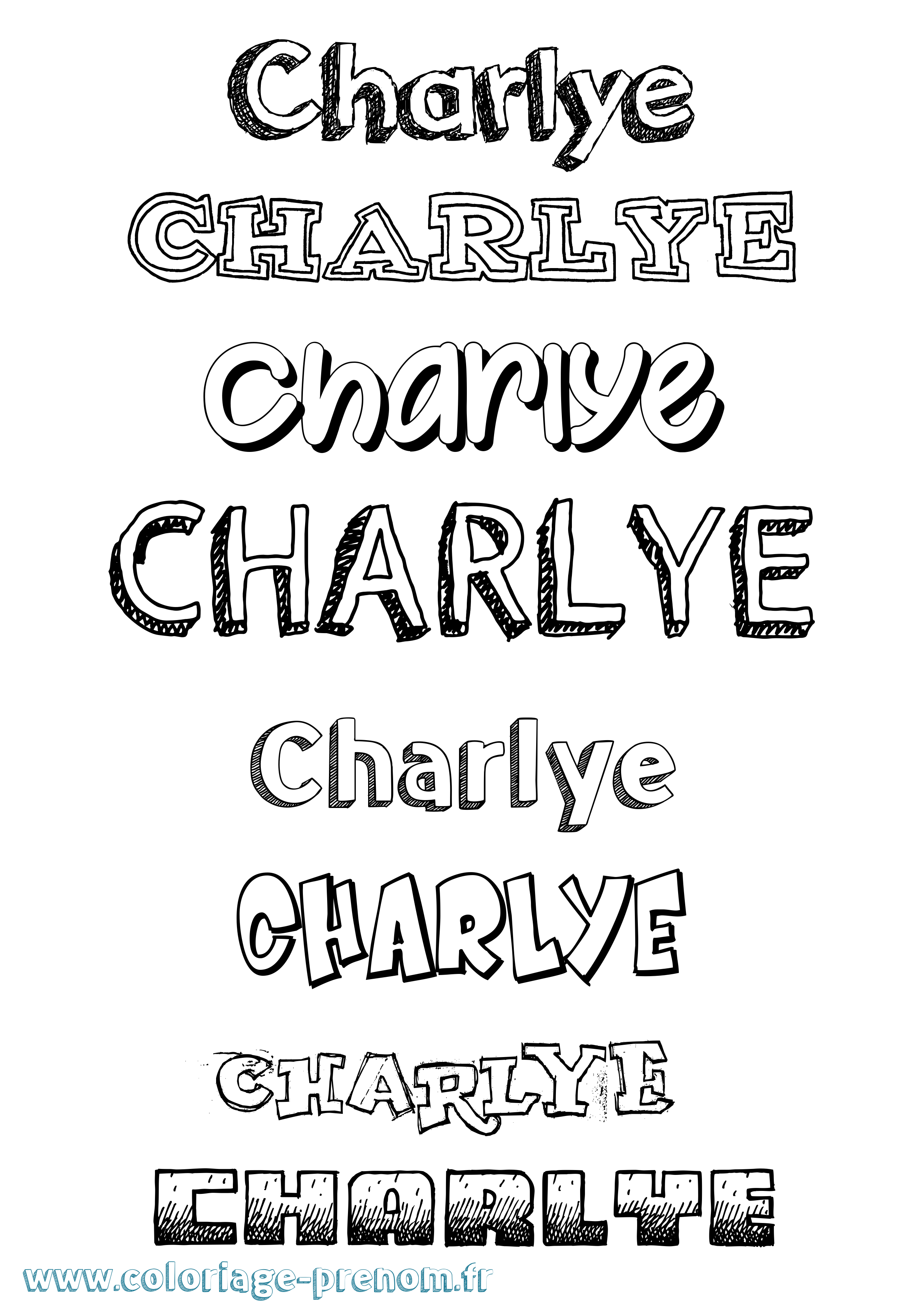 Coloriage Charlye Dessiné Coloriage prénom Charlye Dessiné