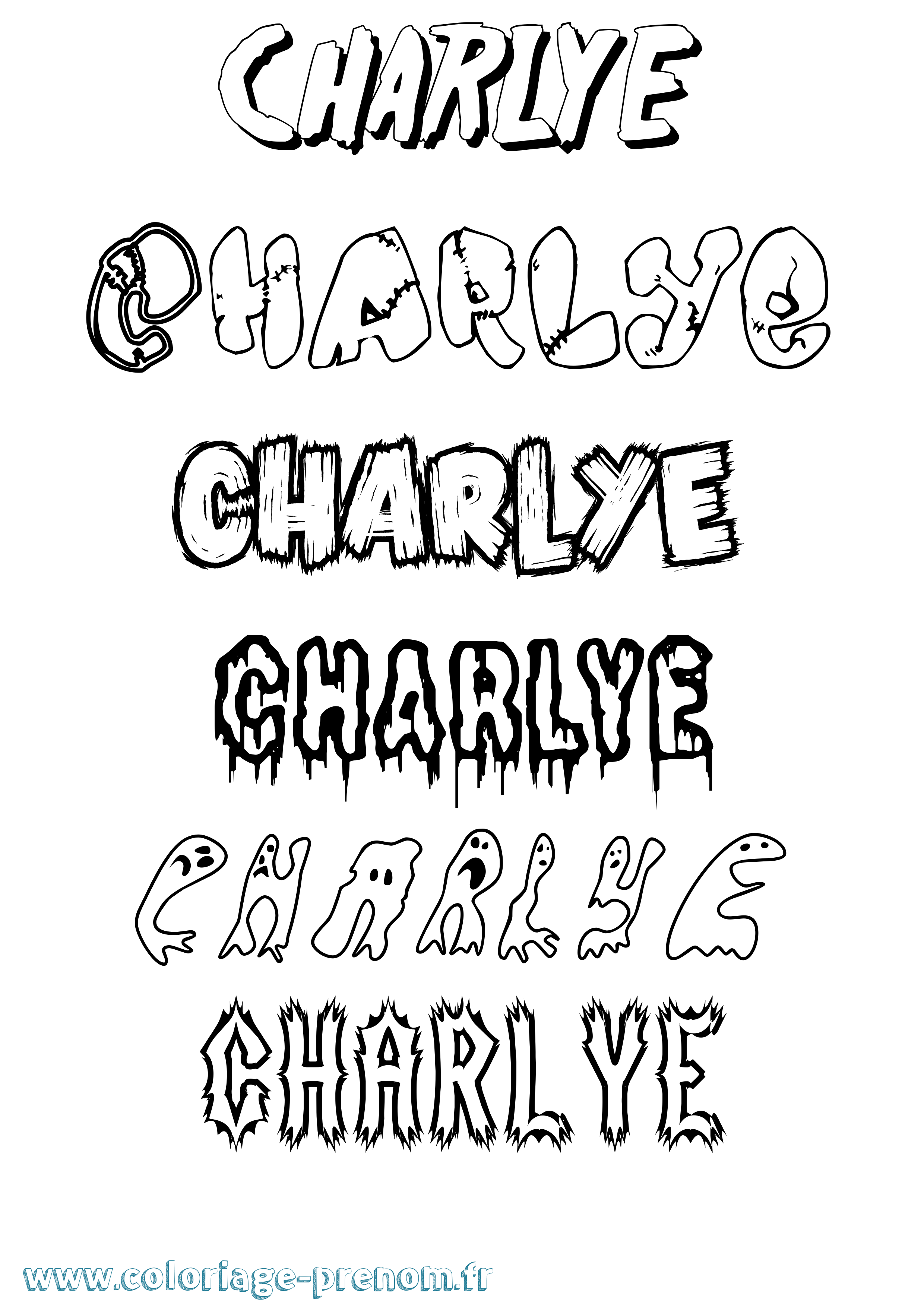 Coloriage Charlye Frisson Coloriage prénom Charlye Frisson