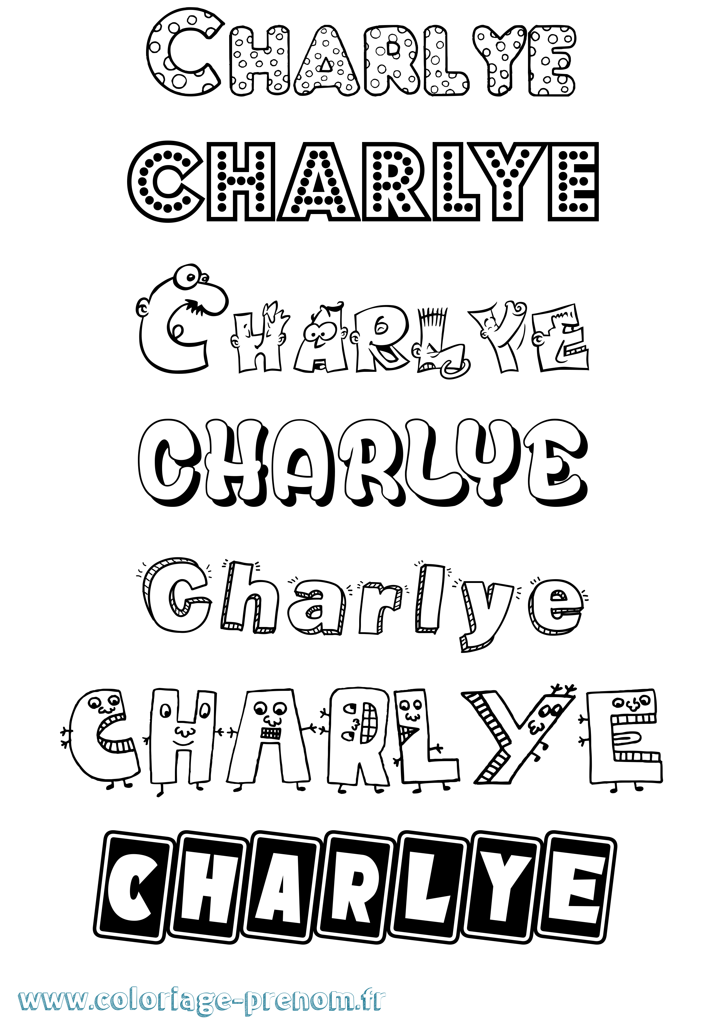 Coloriage Charlye Fun Coloriage prénom Charlye Fun