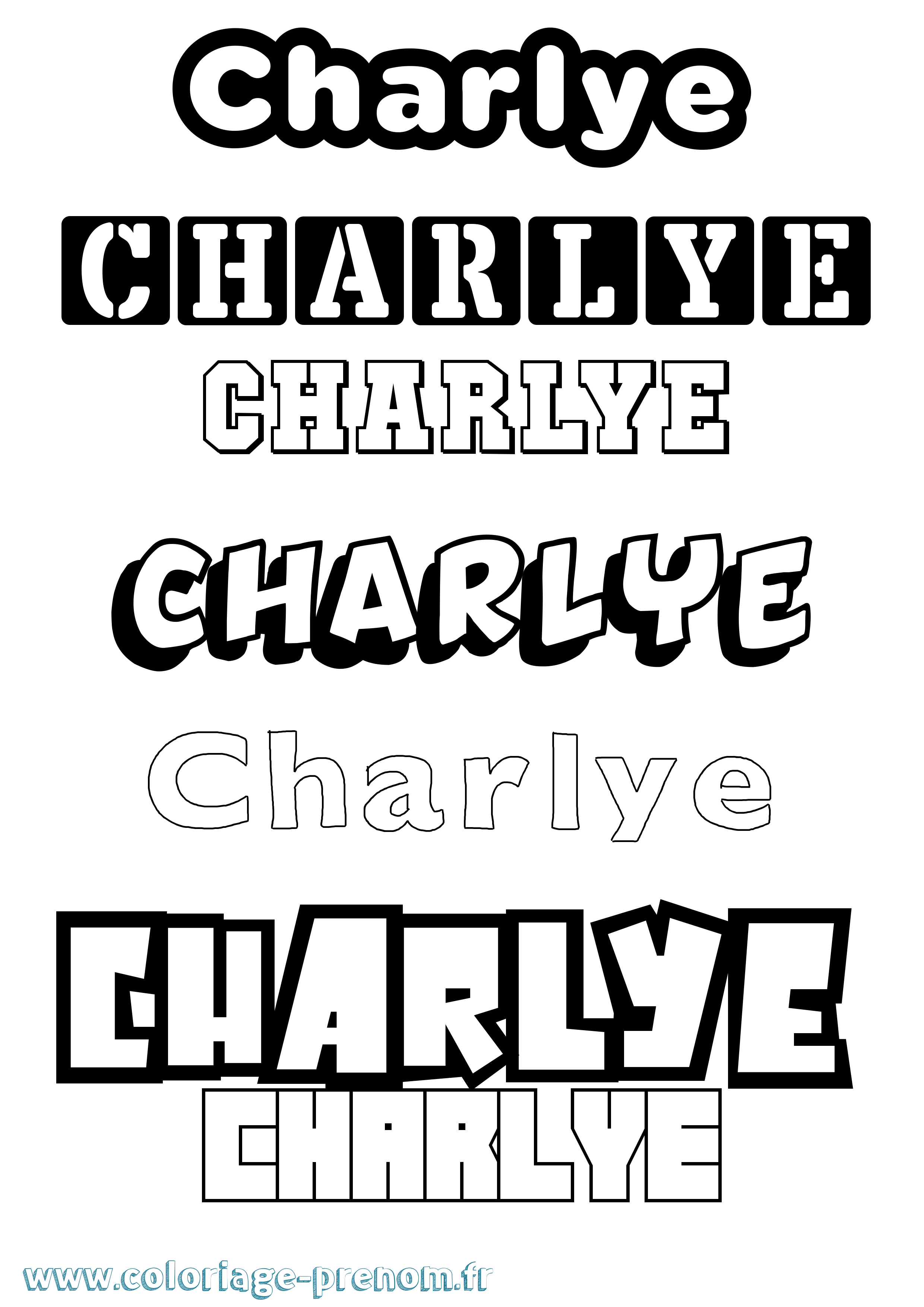 Coloriage Charlye Simple Coloriage prénom Charlye Simple