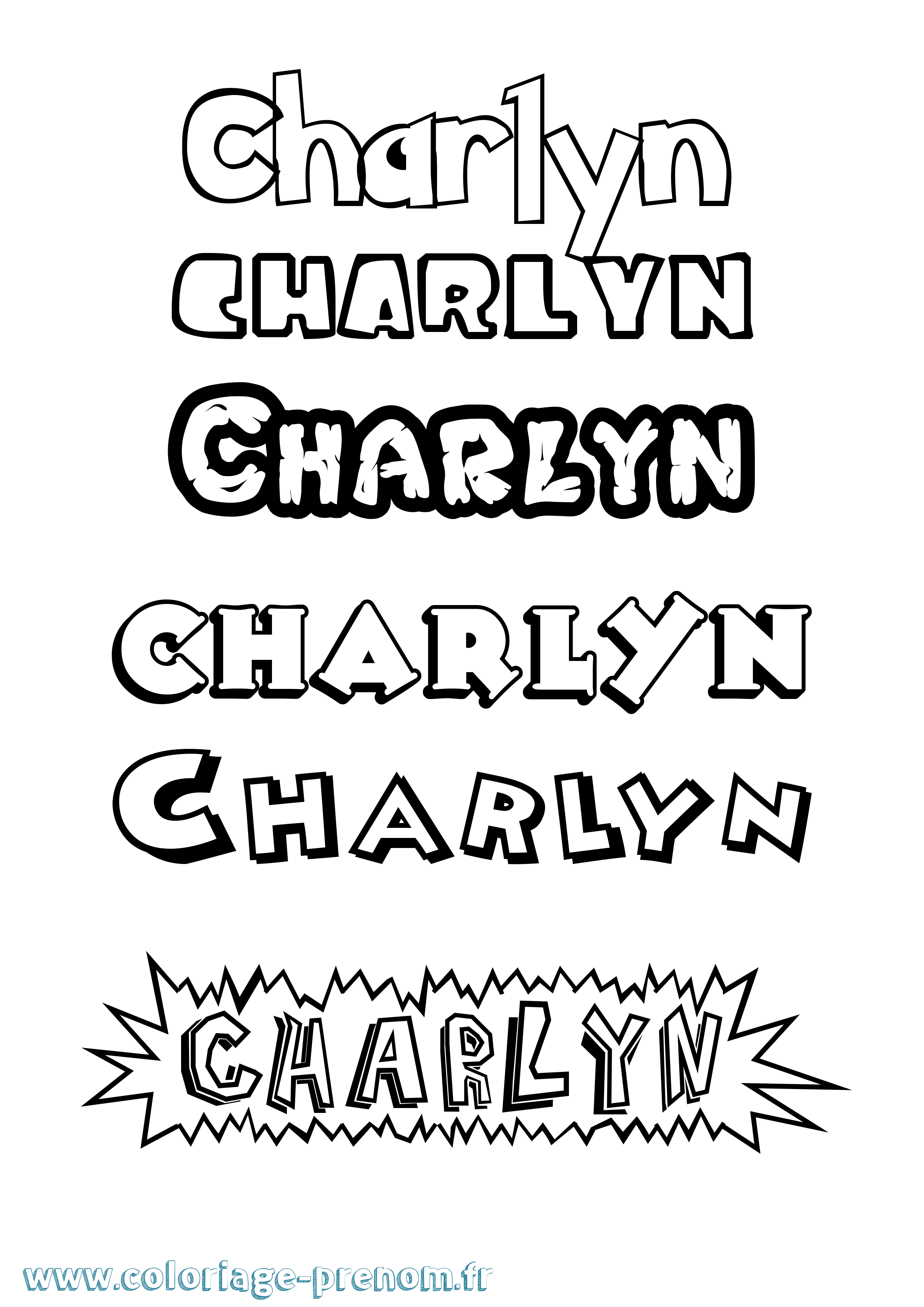 Coloriage Charlyn Dessin Animé Coloriage prénom Charlyn Dessin Animé
