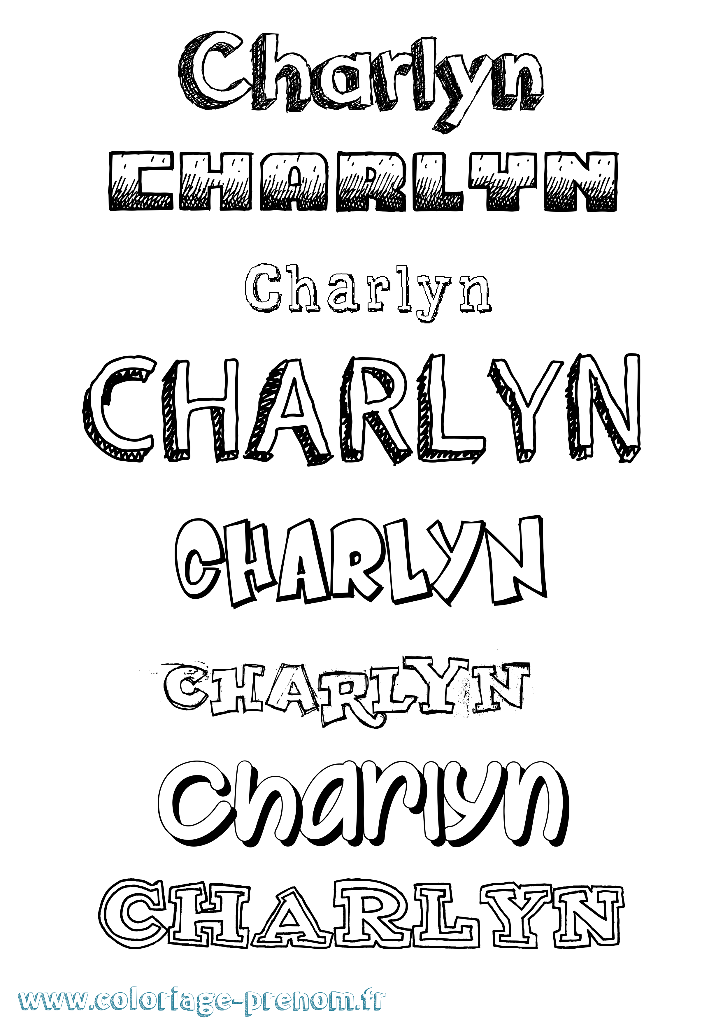 Coloriage Charlyn Dessiné Coloriage prénom Charlyn Dessiné