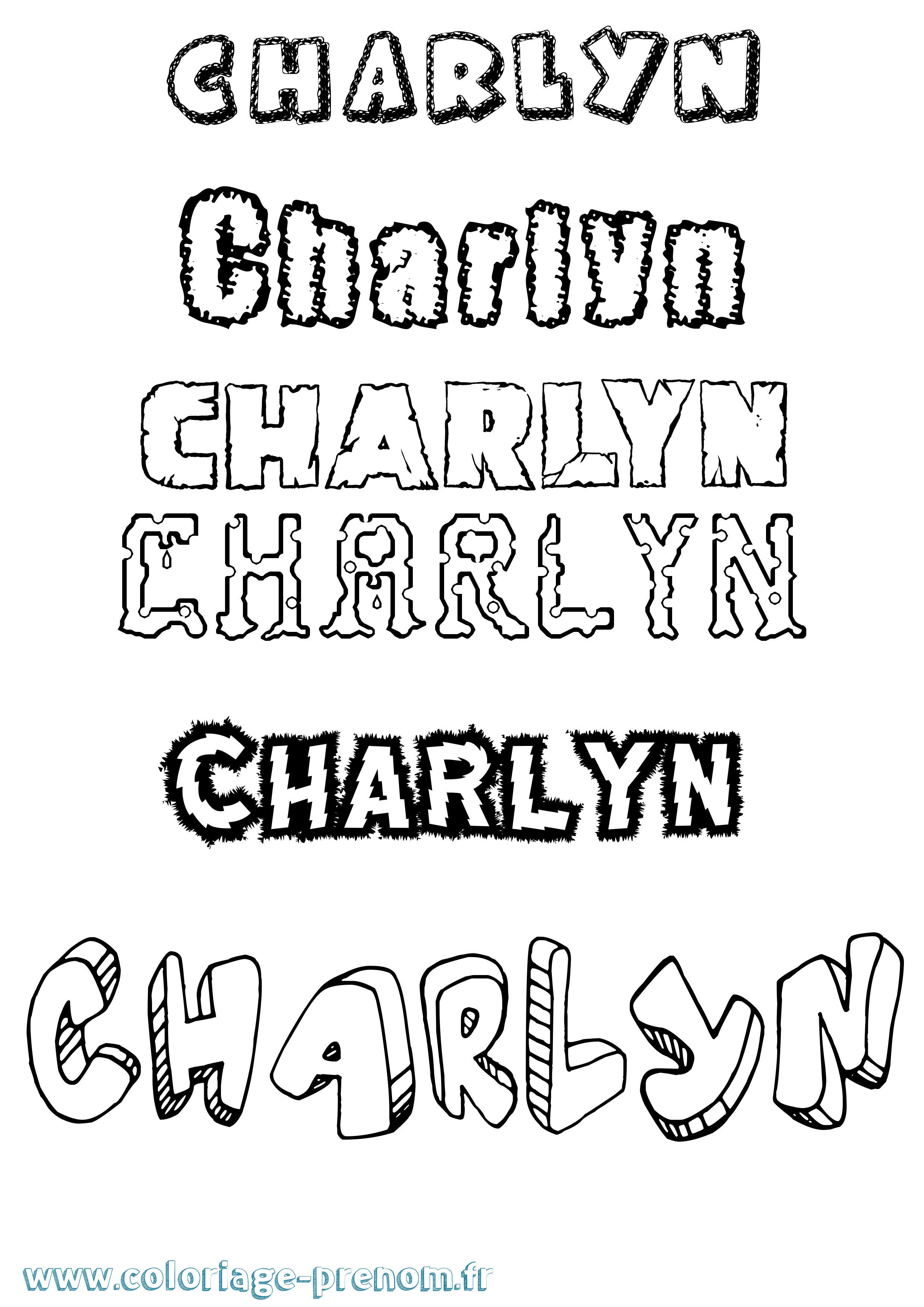 Coloriage Charlyn Destructuré Coloriage prénom Charlyn Destructuré