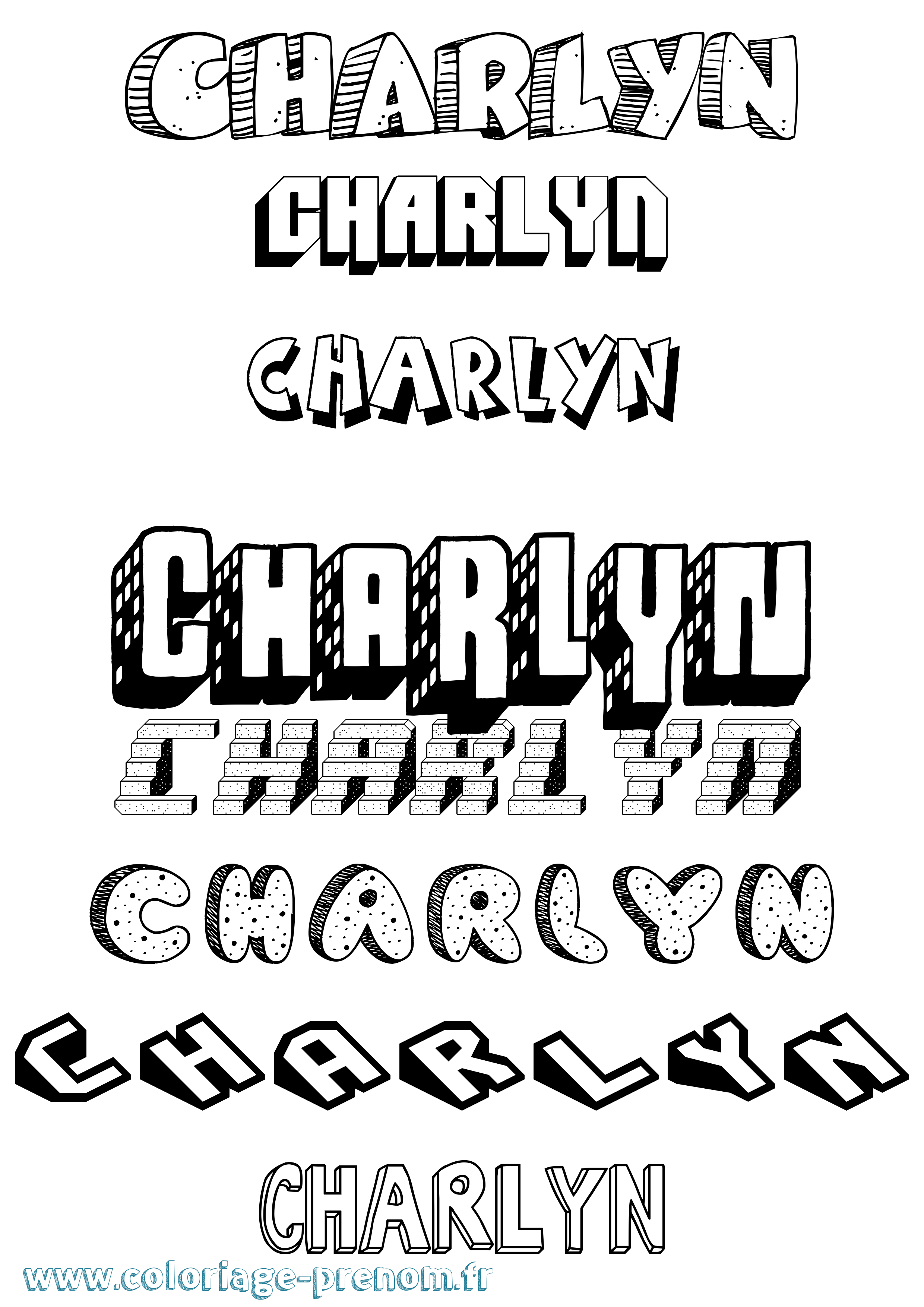 Coloriage Charlyn Effet 3D Coloriage prénom Charlyn Effet 3D