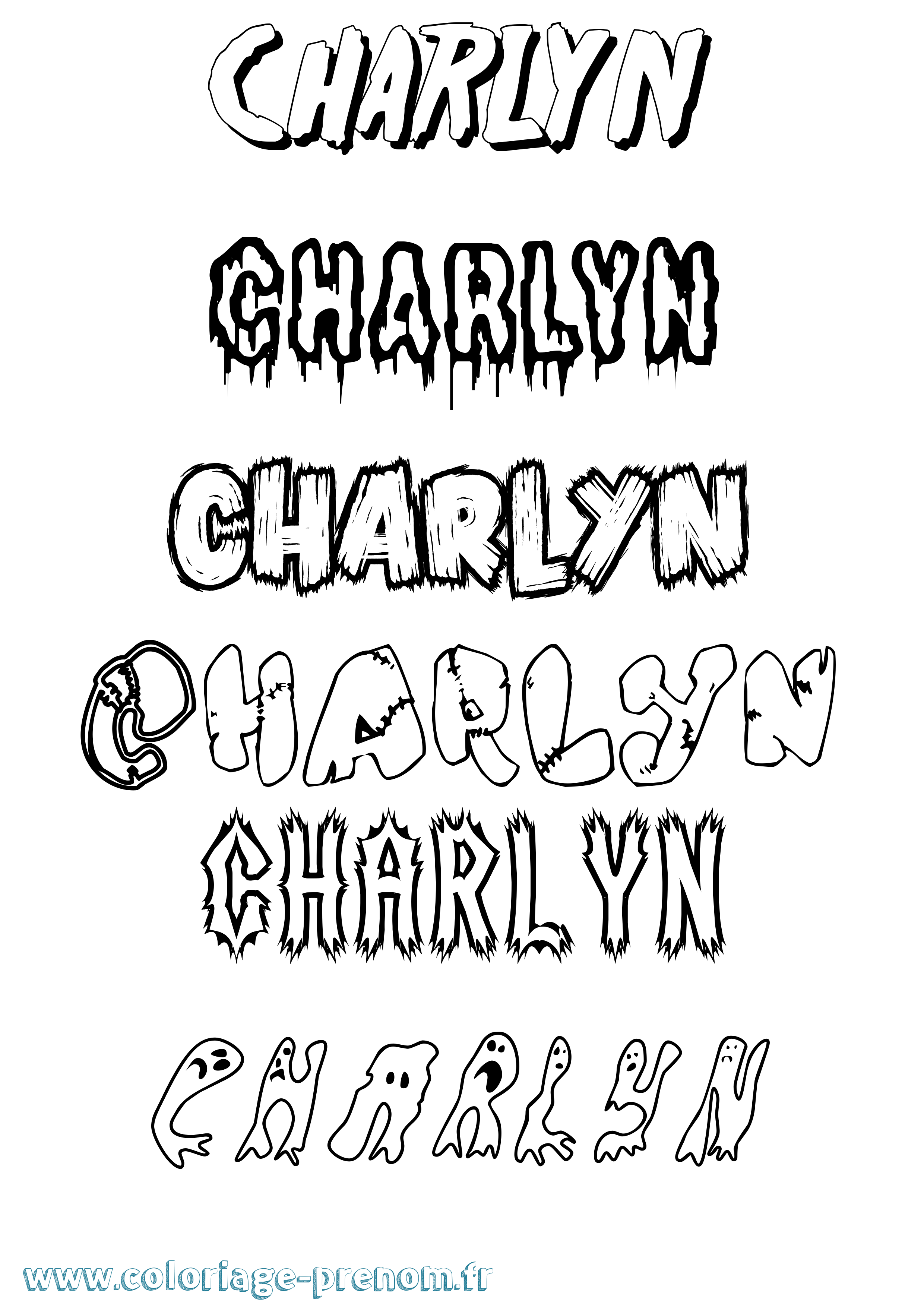 Coloriage Charlyn Frisson Coloriage prénom Charlyn Frisson