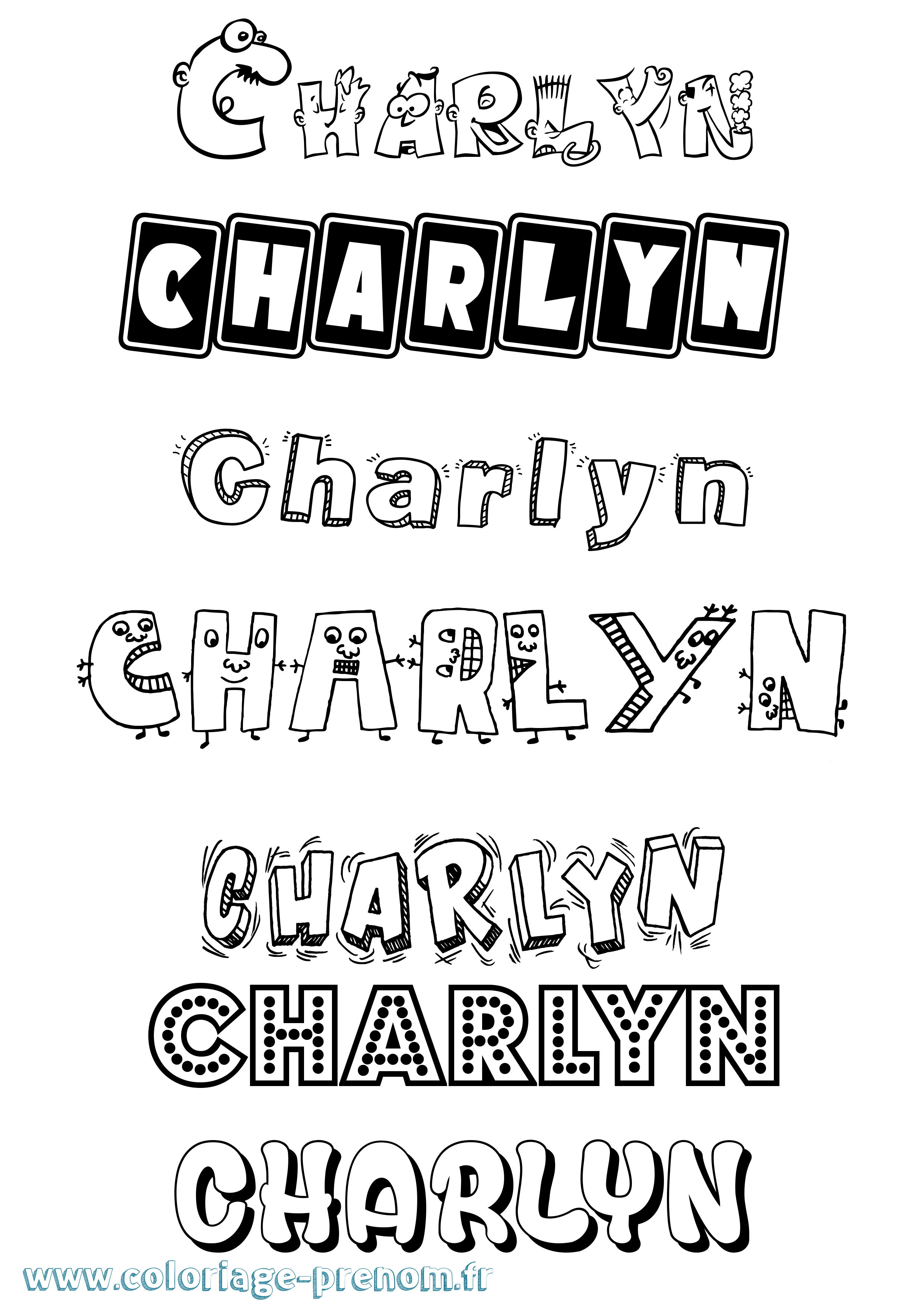 Coloriage Charlyn Fun Coloriage prénom Charlyn Fun