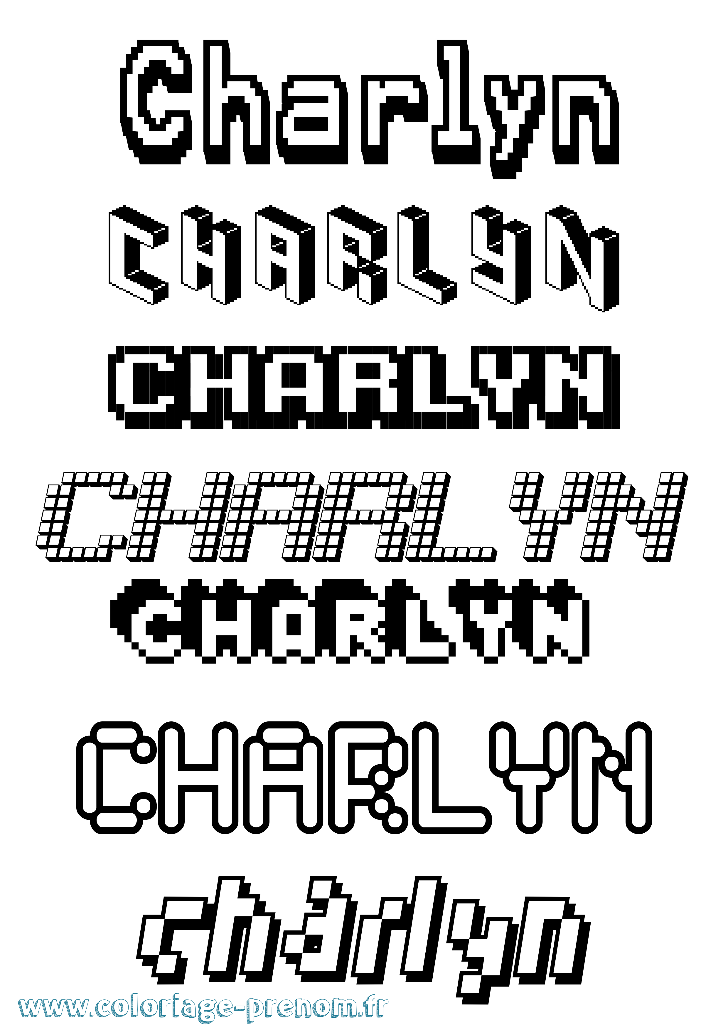 Coloriage Charlyn Pixel Coloriage prénom Charlyn Pixel
