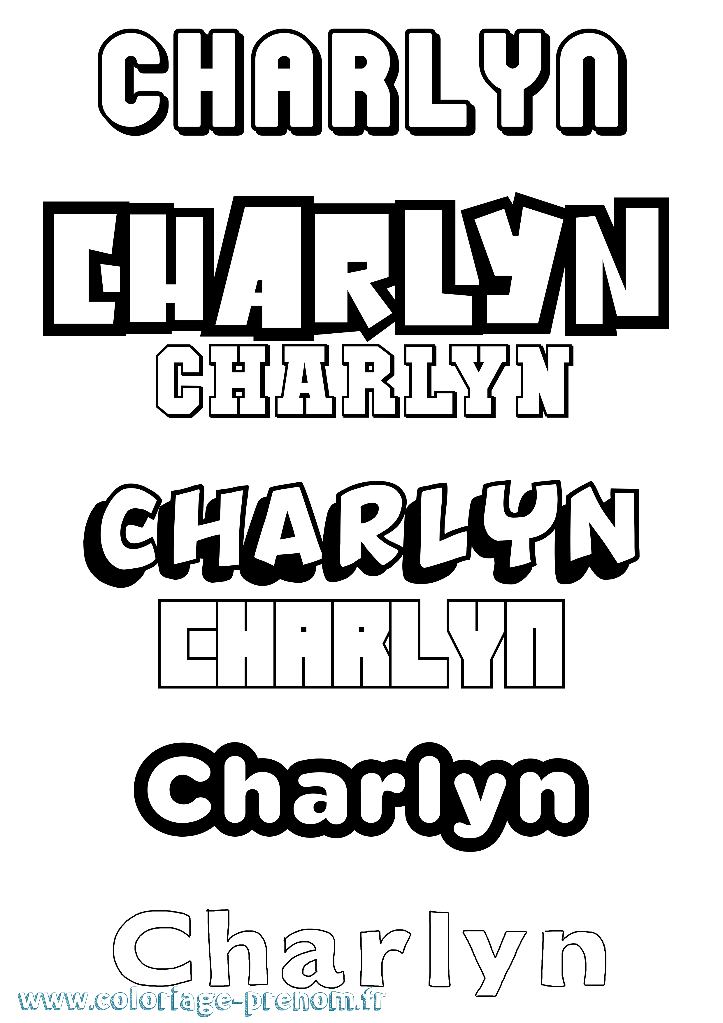 Coloriage Charlyn Simple Coloriage prénom Charlyn Simple
