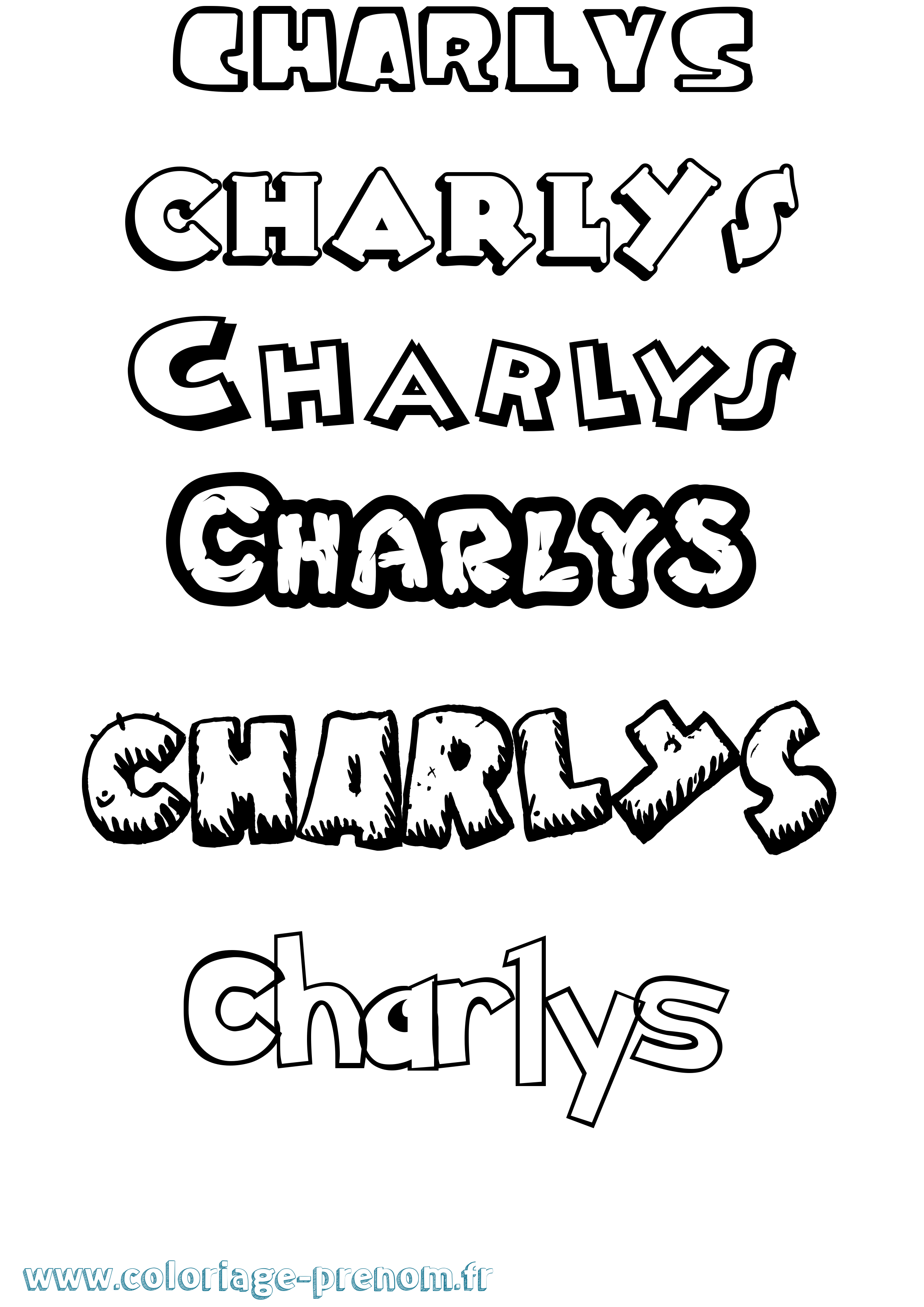 Coloriage Charlys Dessin Animé Coloriage prénom Charlys Dessin Animé