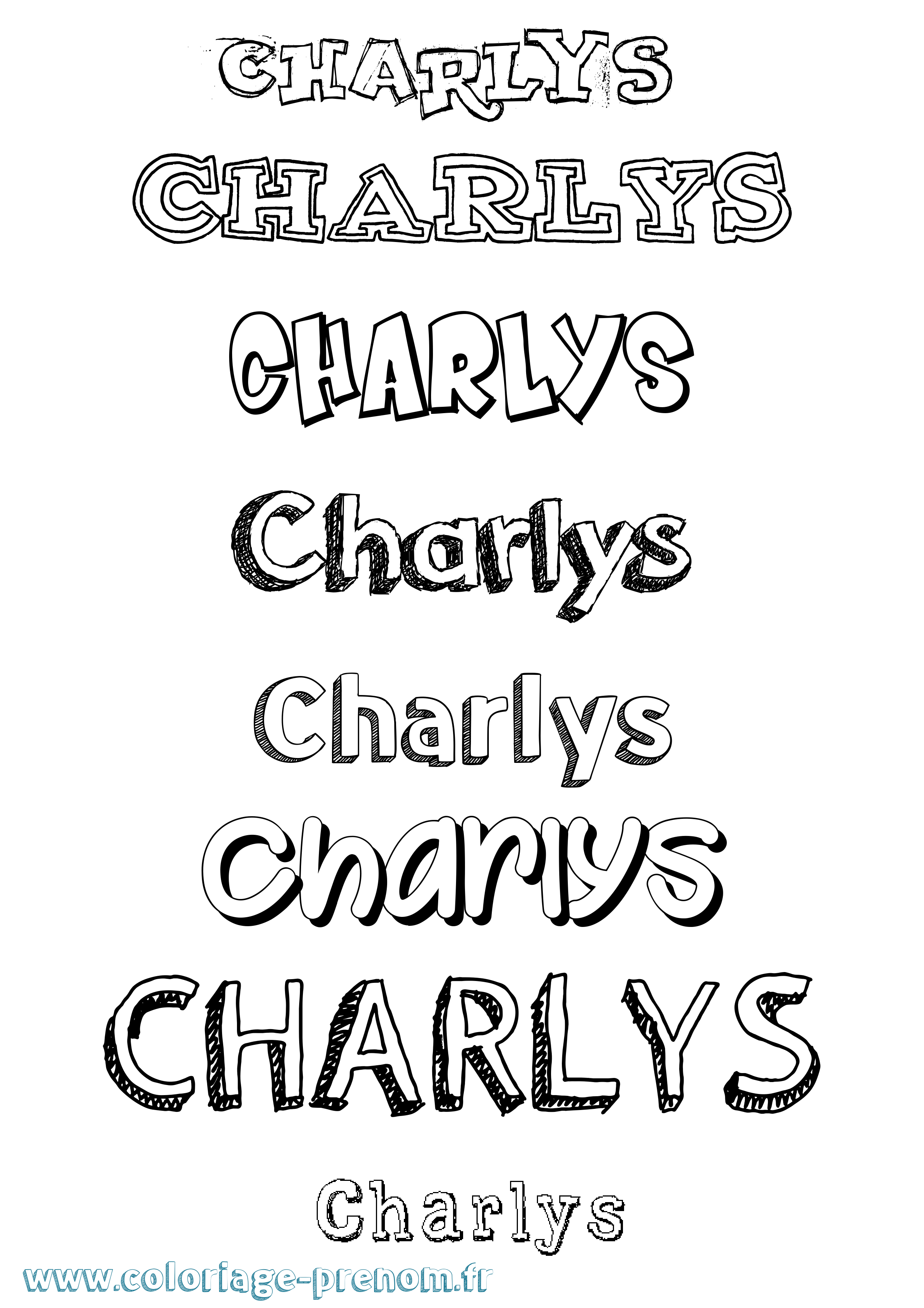 Coloriage Charlys Dessiné Coloriage prénom Charlys Dessiné
