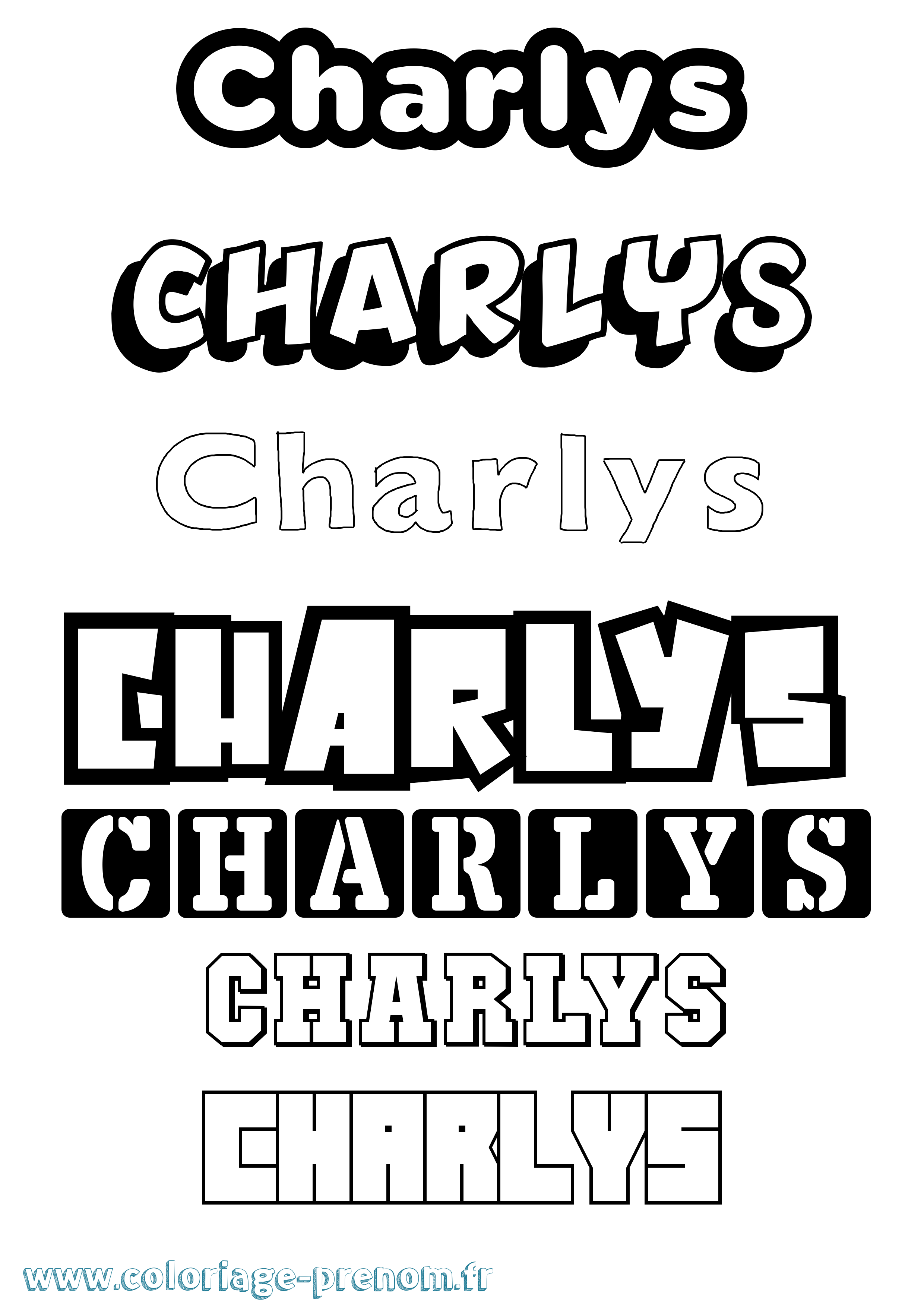 Coloriage Charlys Simple Coloriage prénom Charlys Simple