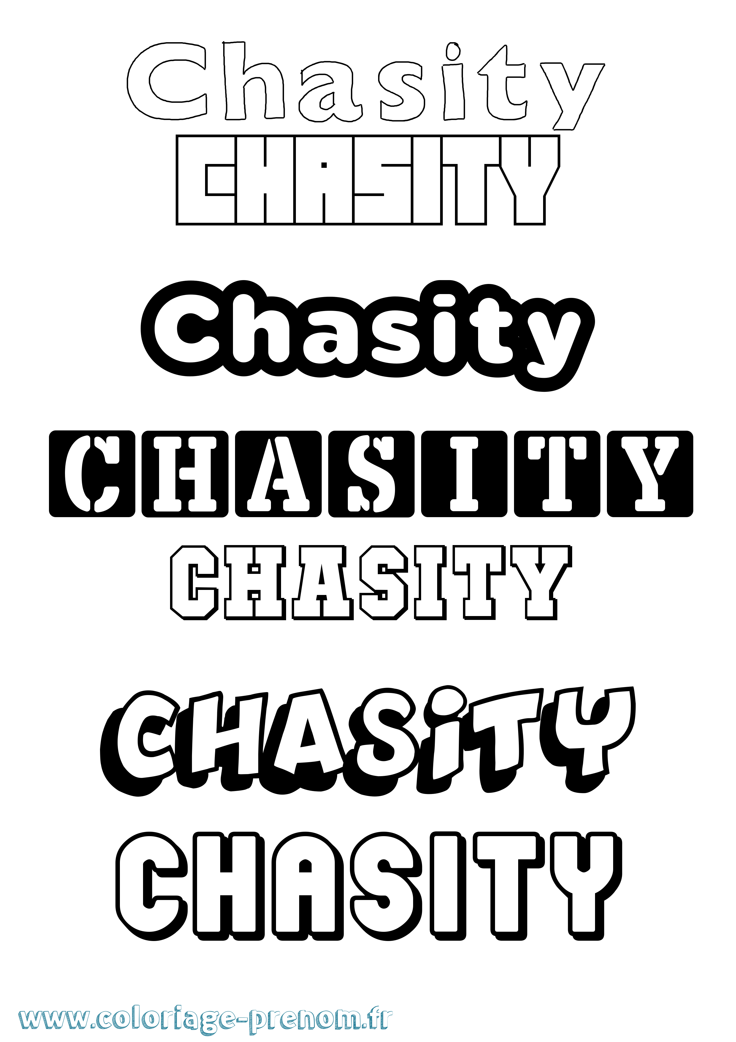Coloriage Chasity Simple Coloriage prénom Chasity Simple