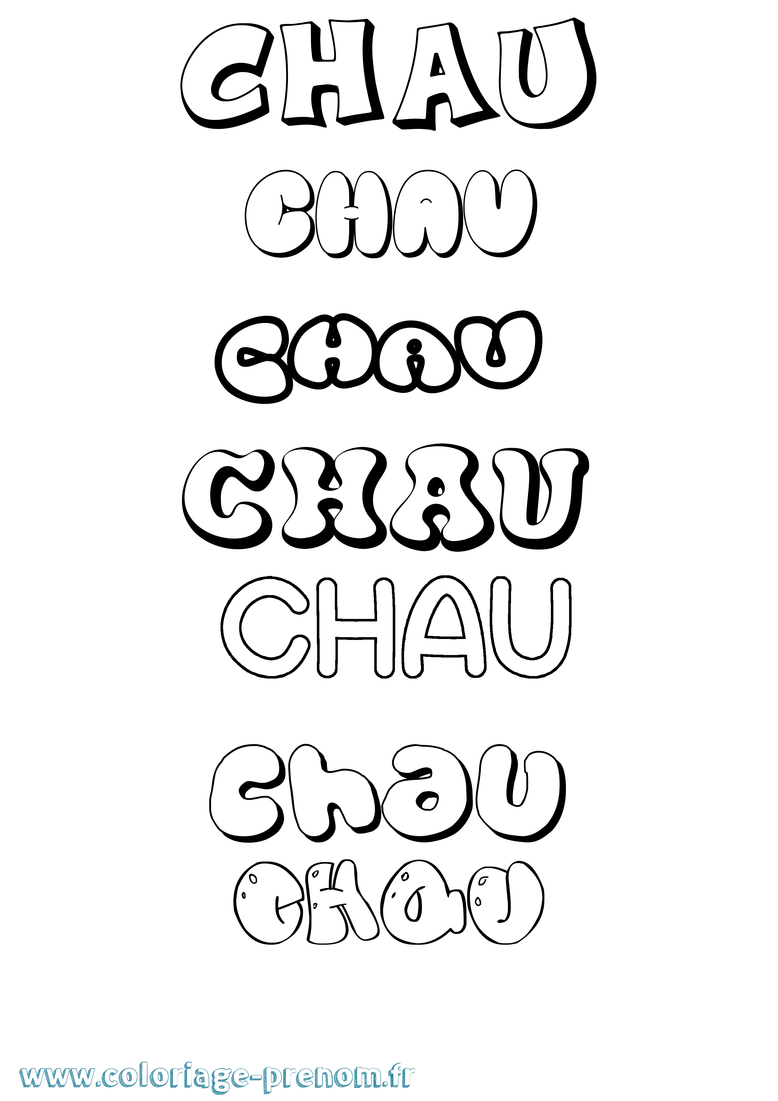 Coloriage Chau Bubble Coloriage prénom Chau Bubble