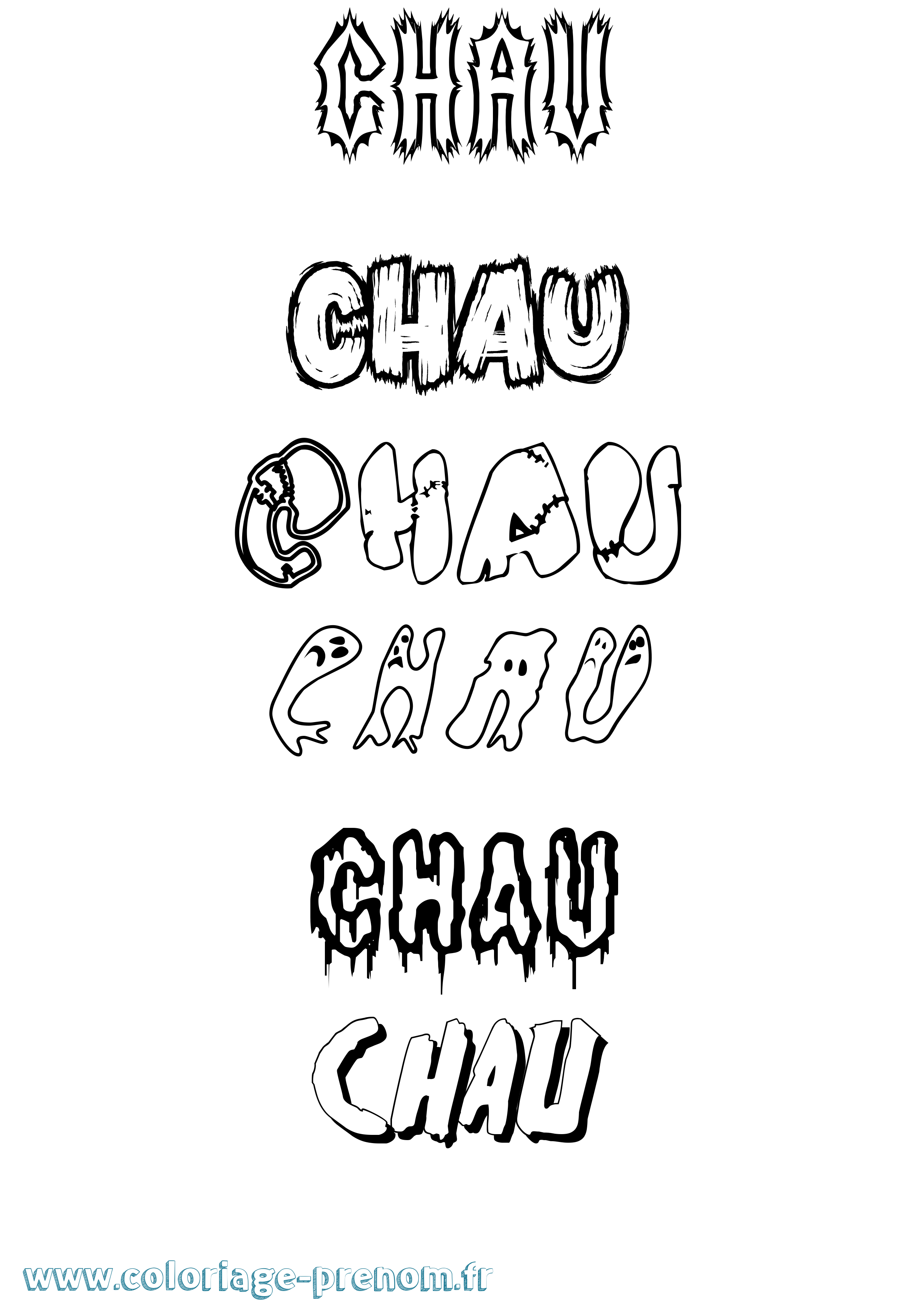 Coloriage Chau Frisson Coloriage prénom Chau Frisson