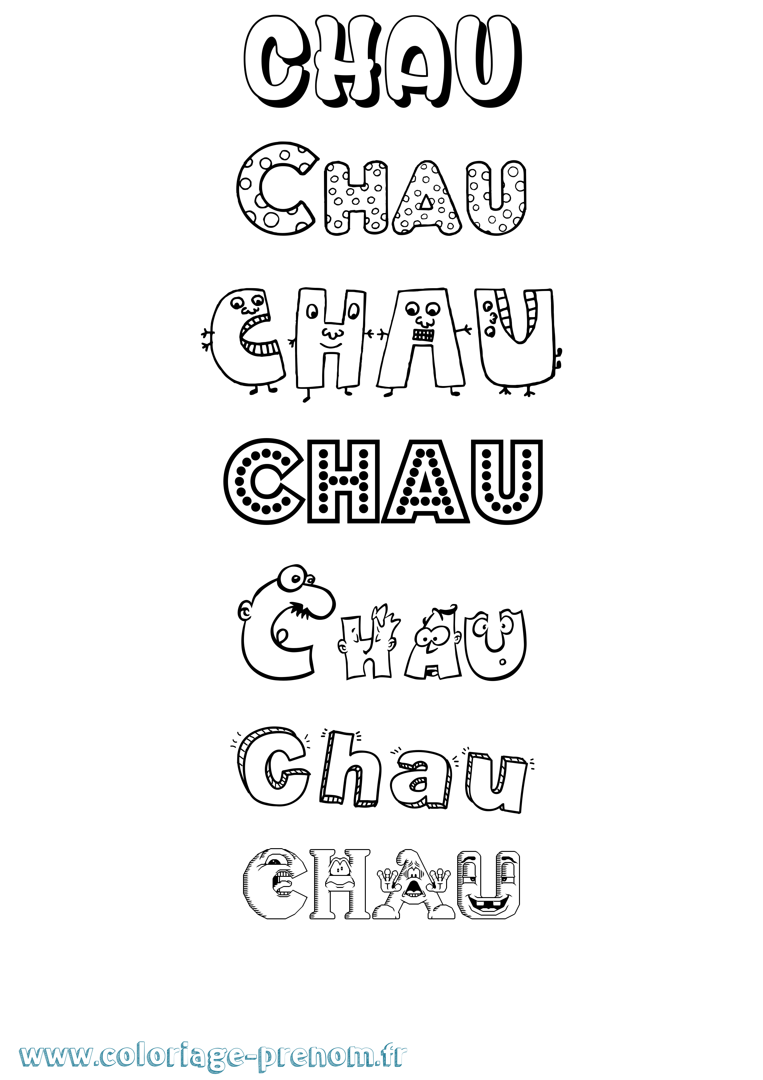 Coloriage Chau Fun Coloriage prénom Chau Fun