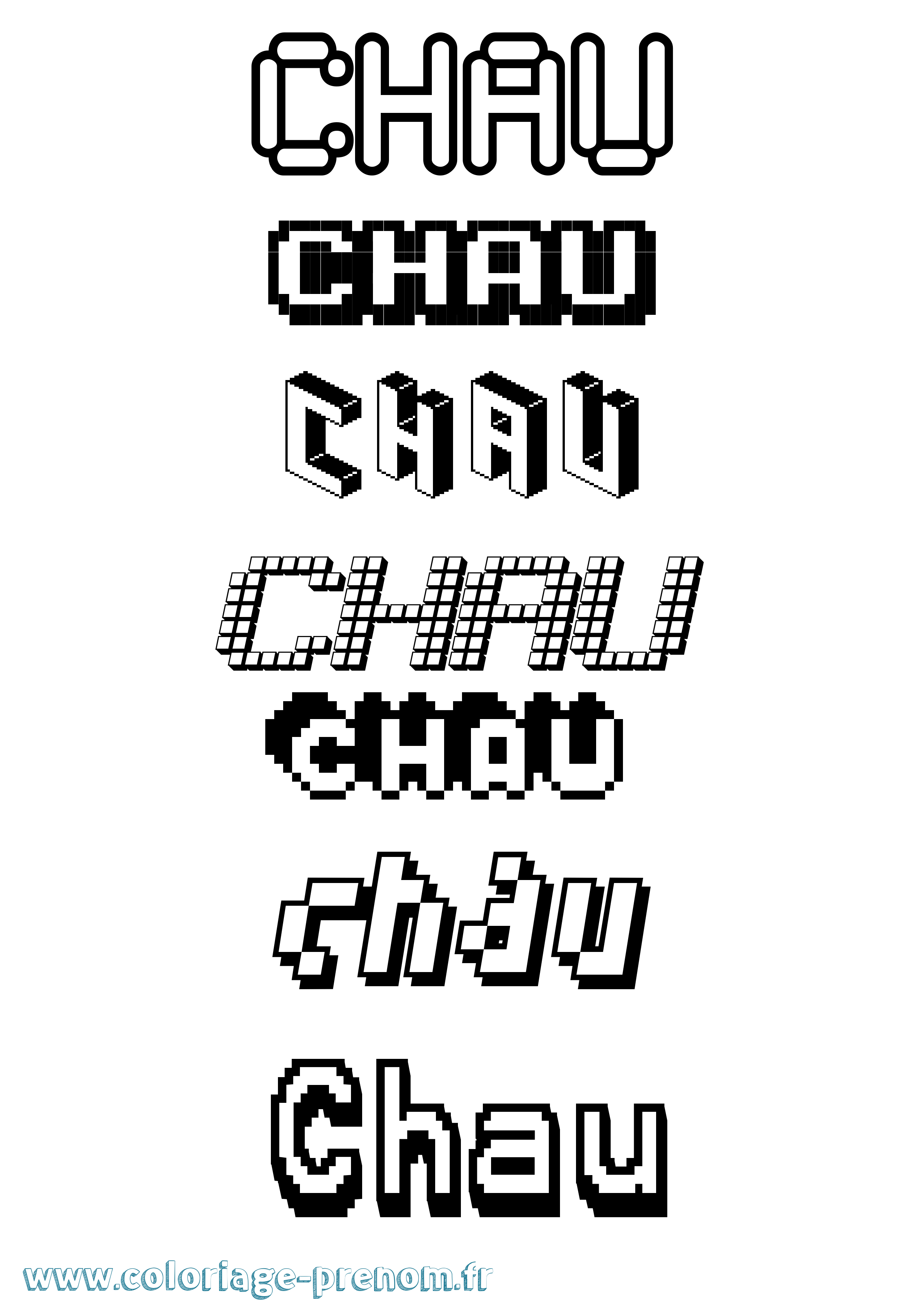 Coloriage Chau Pixel Coloriage prénom Chau Pixel