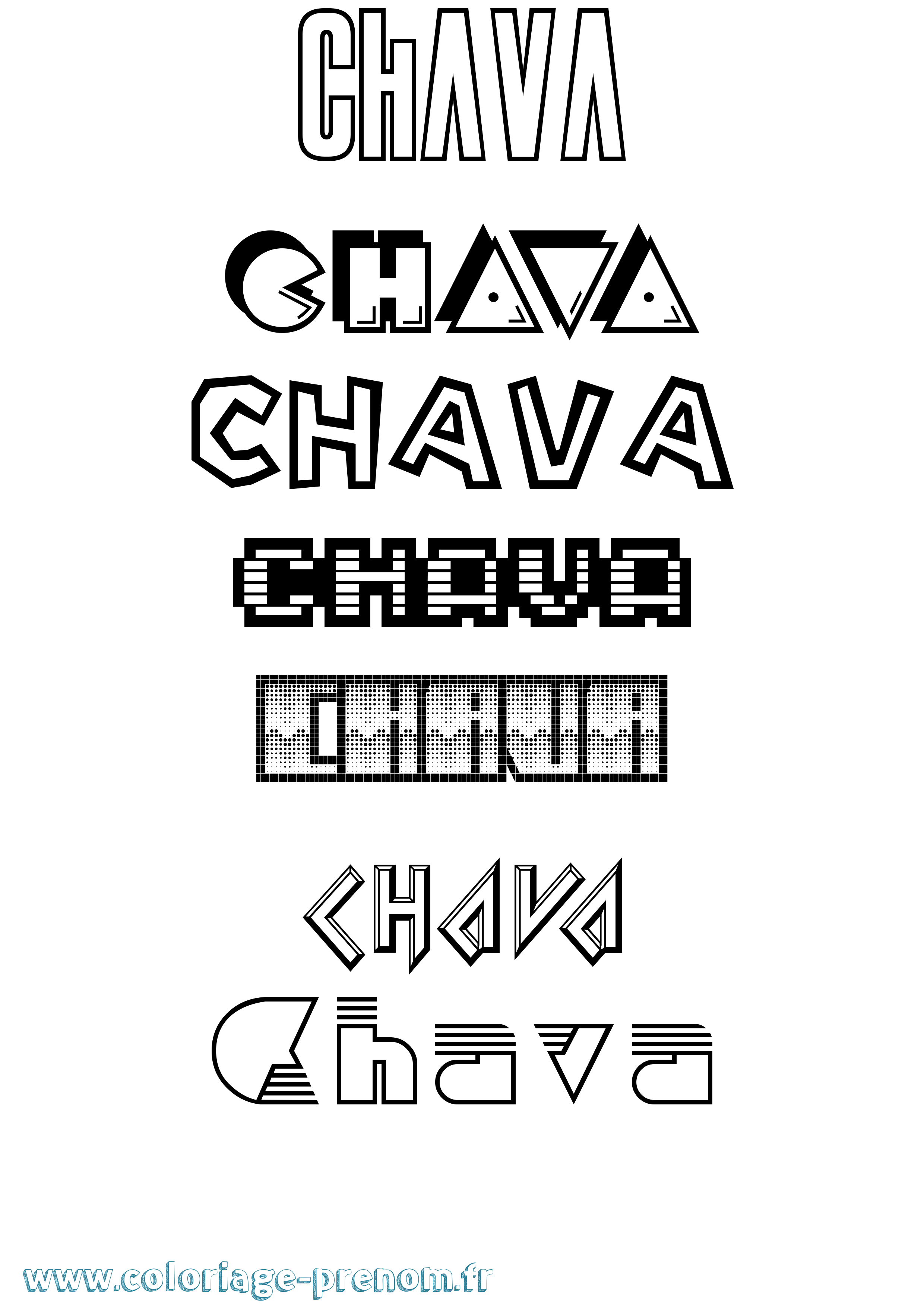 Coloriage Chava Jeux Vidéos Coloriage prénom Chava Jeux Vidéos