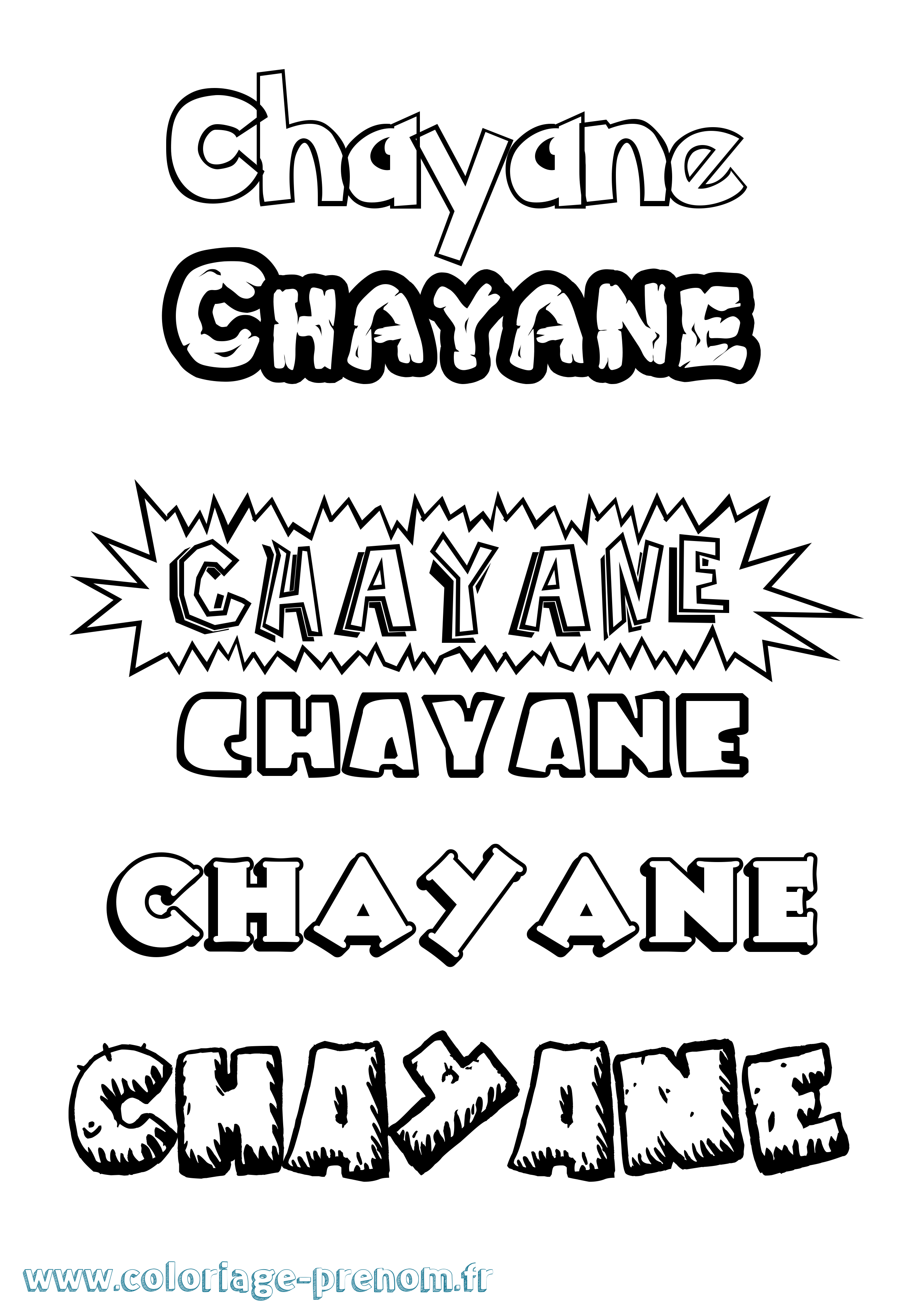 Coloriage Chayane Dessin Animé Coloriage prénom Chayane Dessin Animé