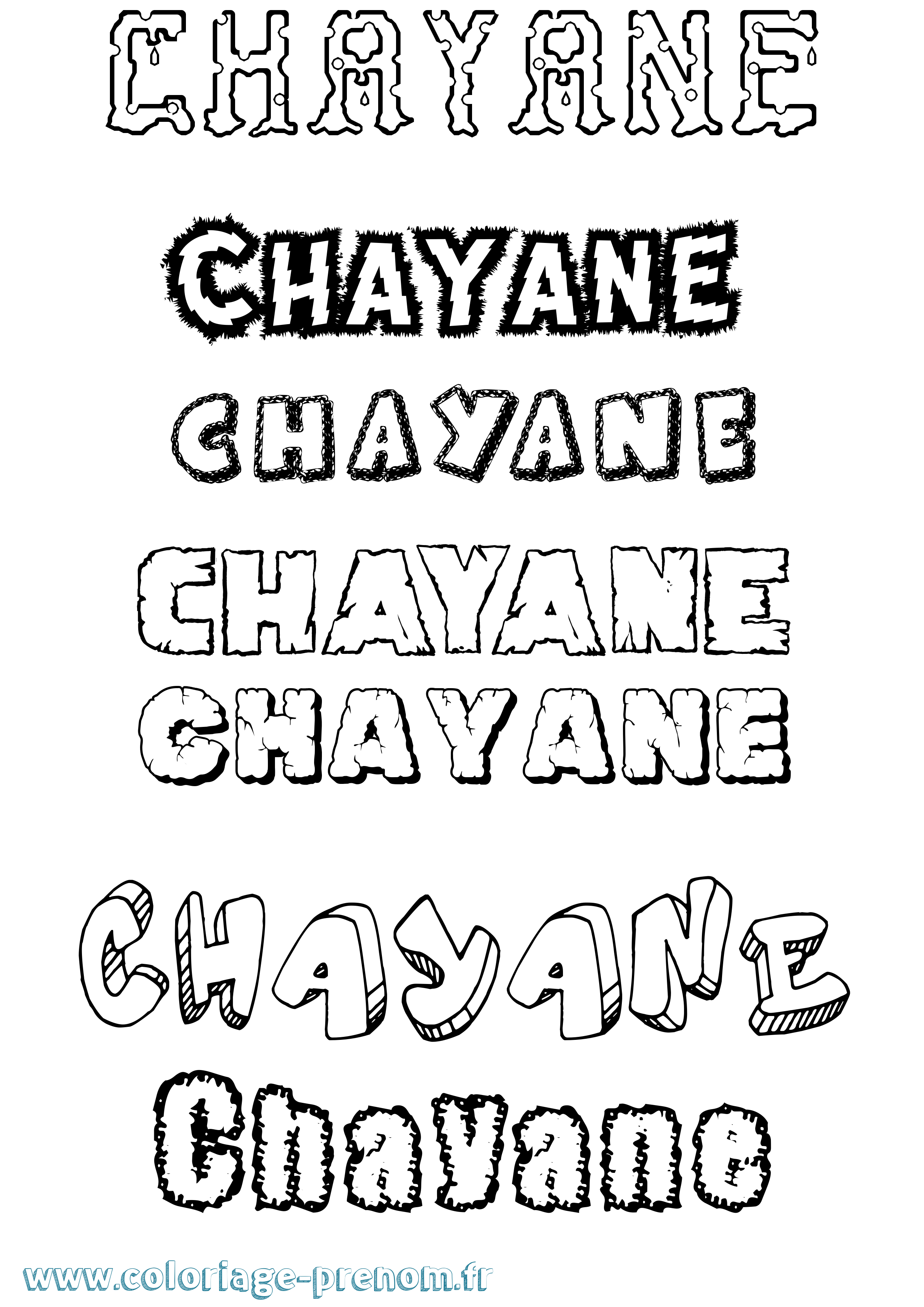 Coloriage Chayane Destructuré Coloriage prénom Chayane Destructuré