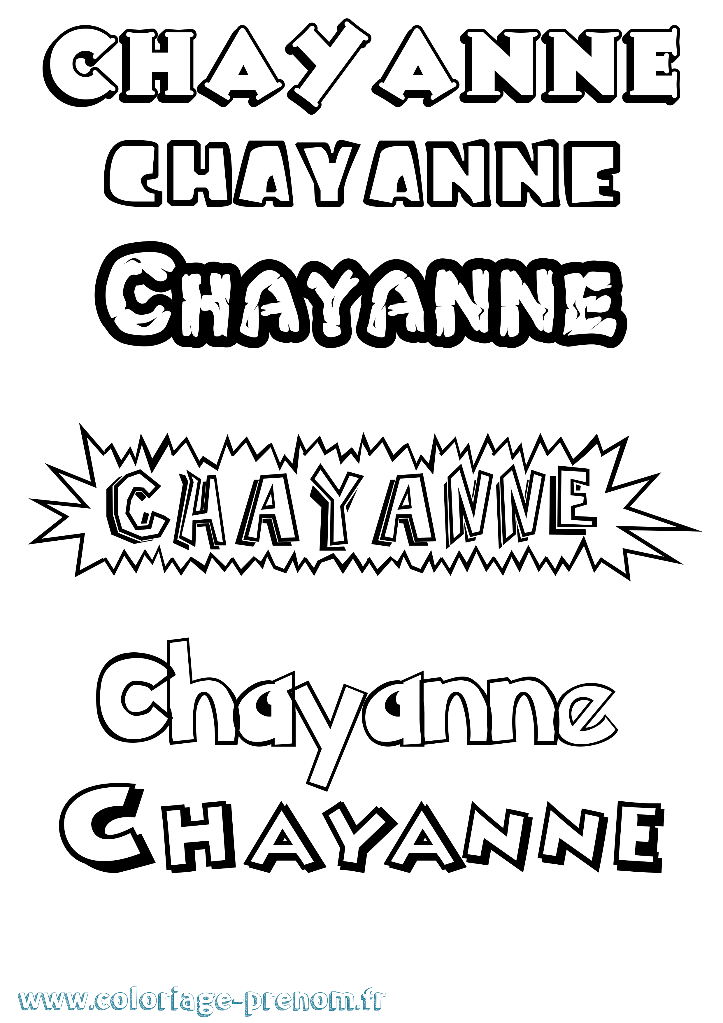 Coloriage Chayanne Dessin Animé Coloriage prénom Chayanne Dessin Animé