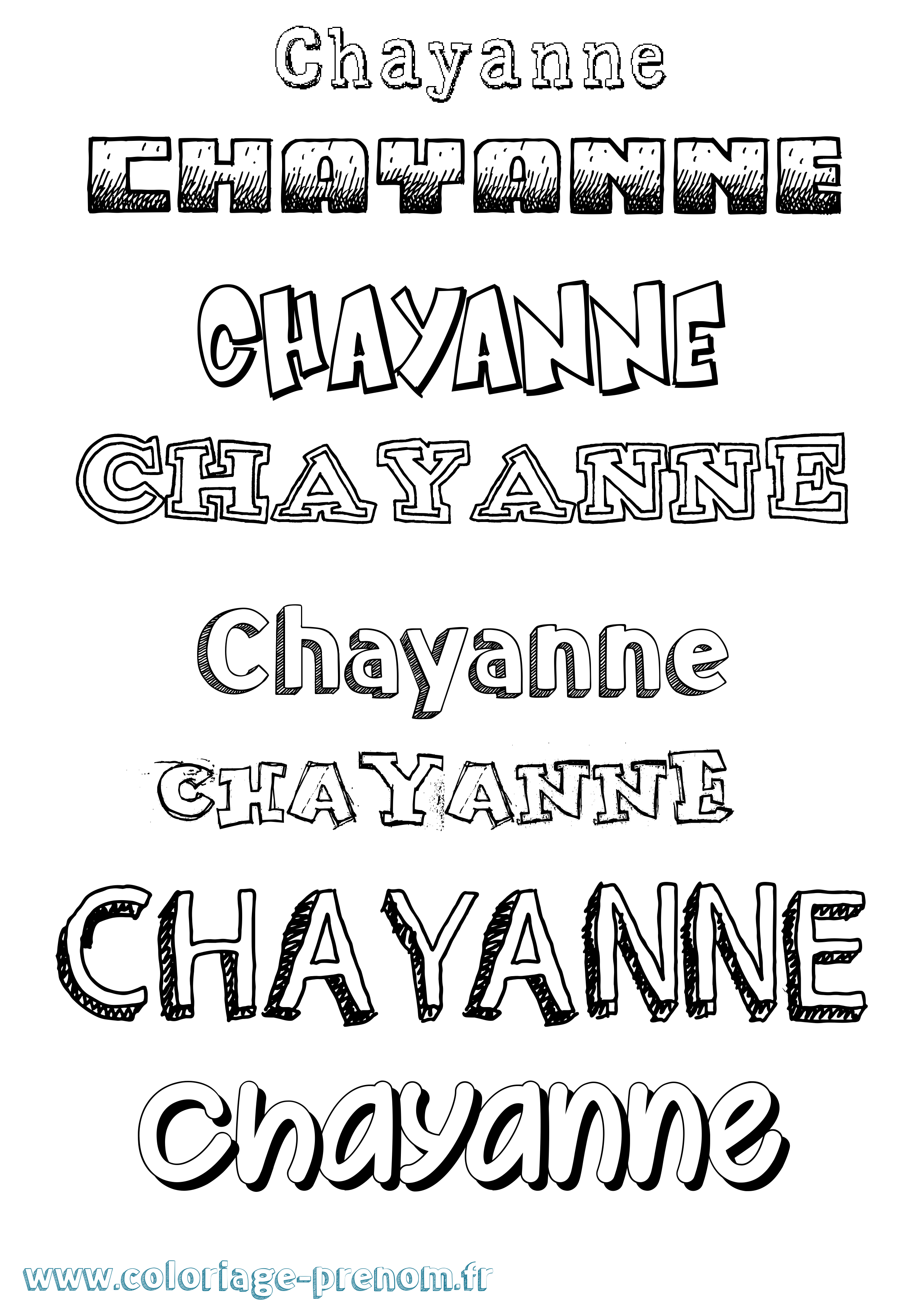 Coloriage Chayanne Dessiné Coloriage prénom Chayanne Dessiné
