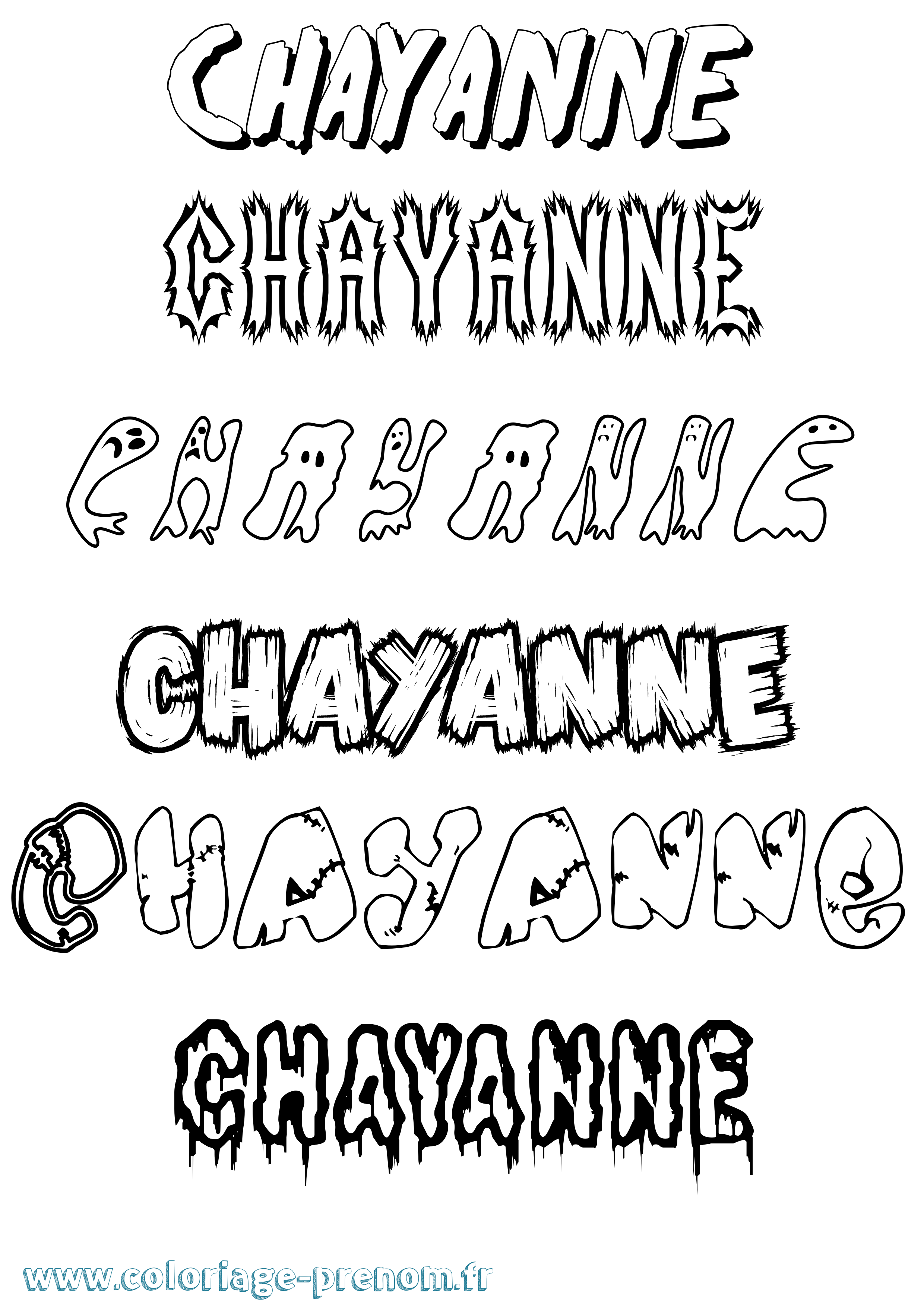 Coloriage Chayanne Frisson Coloriage prénom Chayanne Frisson