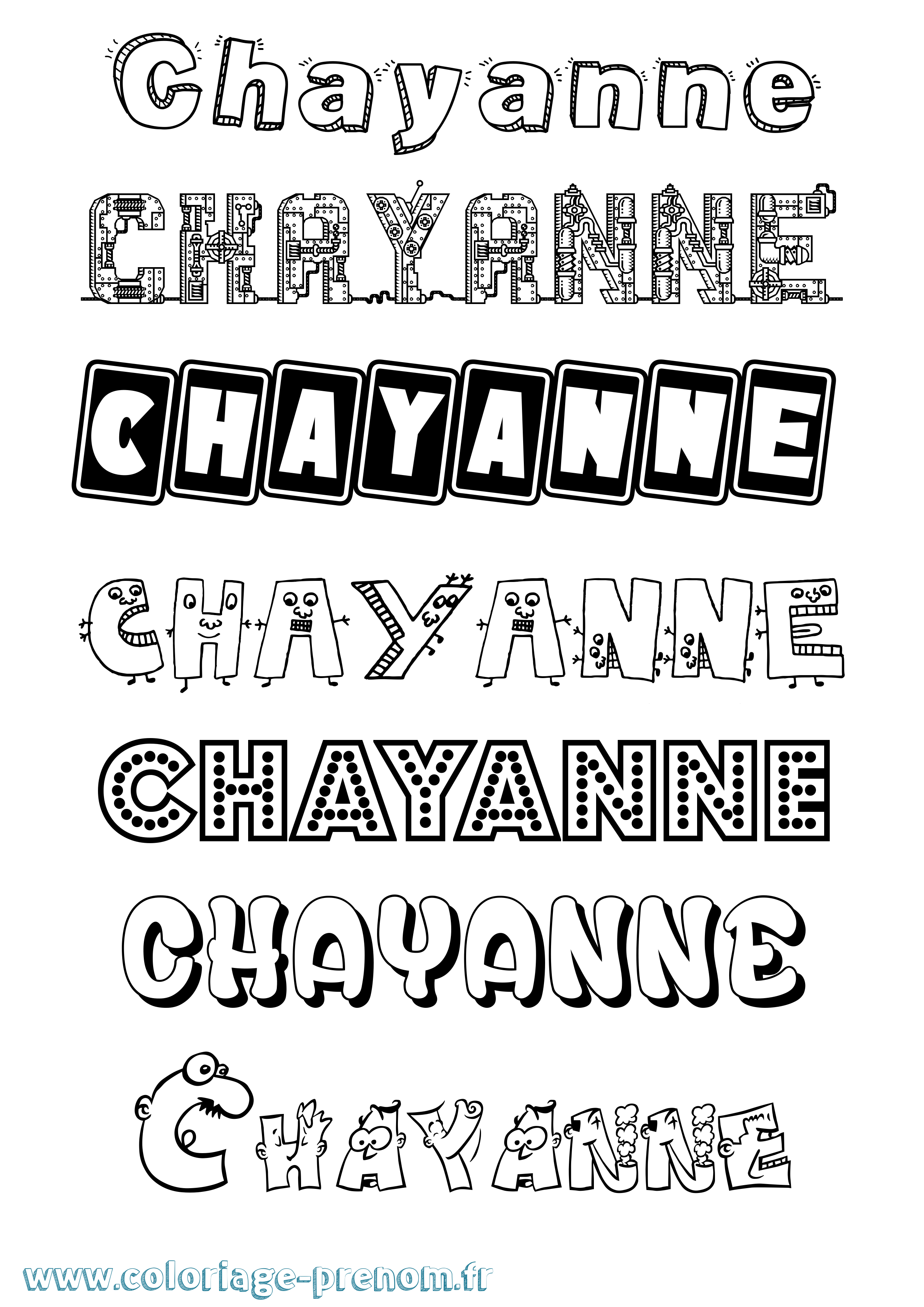 Coloriage Chayanne Fun Coloriage prénom Chayanne Fun