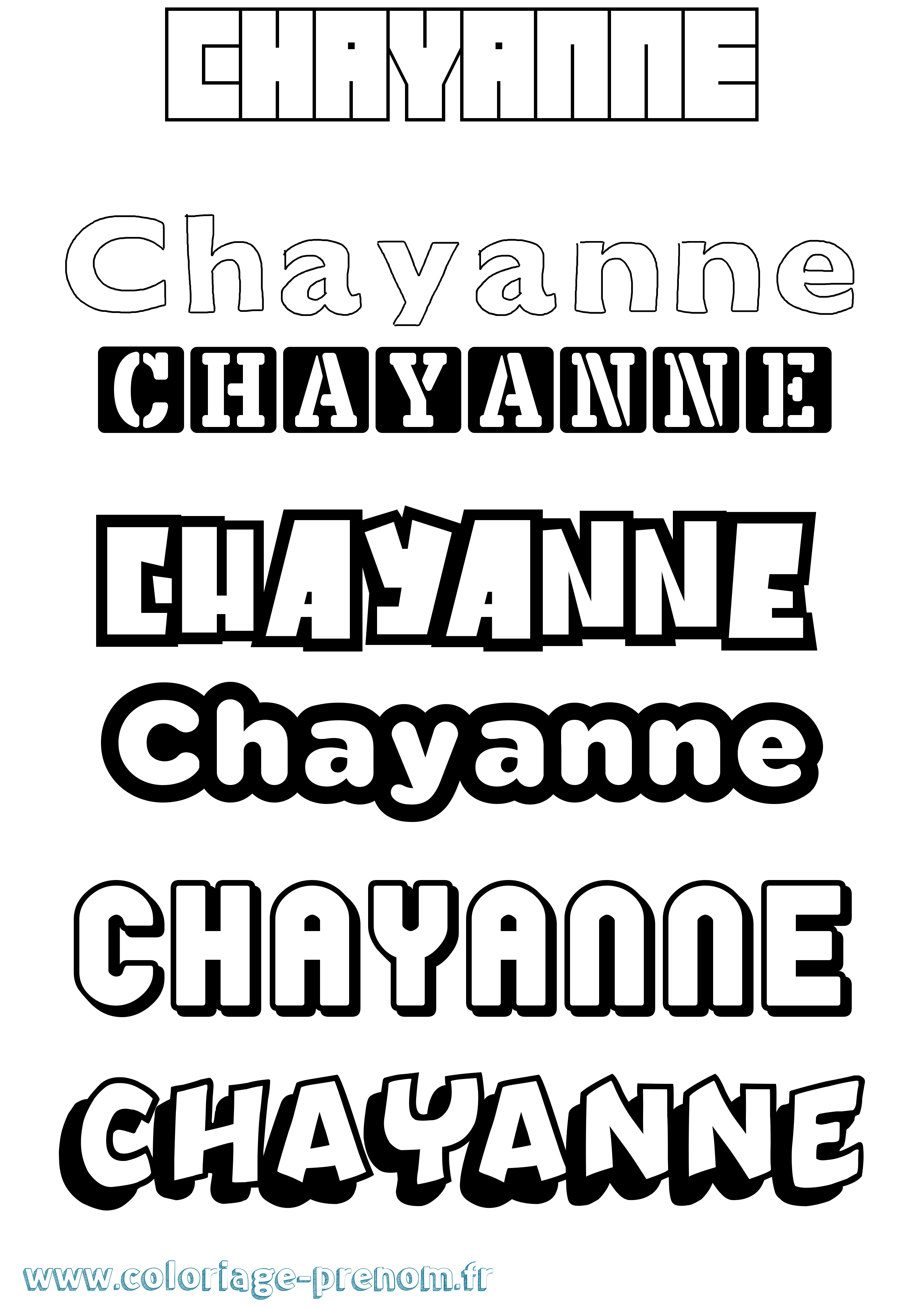Coloriage Chayanne Simple Coloriage prénom Chayanne Simple