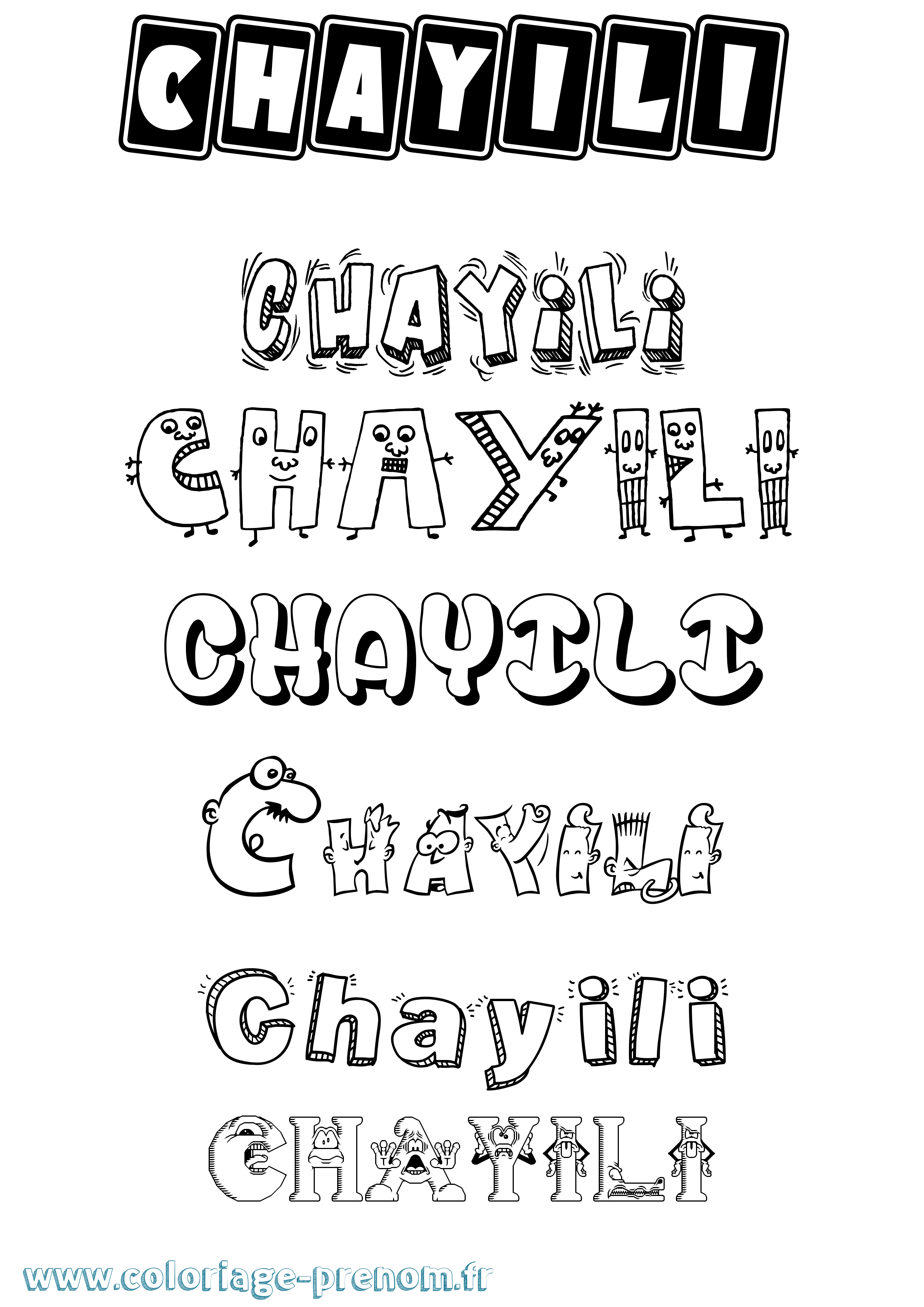 Coloriage Chayili Fun Coloriage prénom Chayili Fun