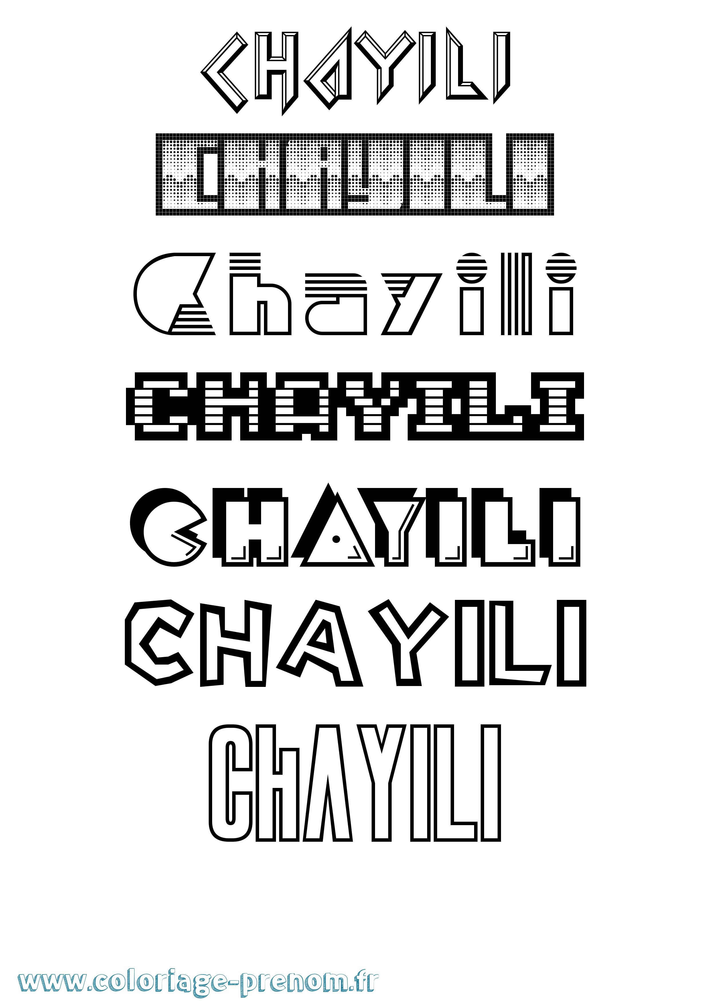 Coloriage Chayili Jeux Vidéos Coloriage prénom Chayili Jeux Vidéos