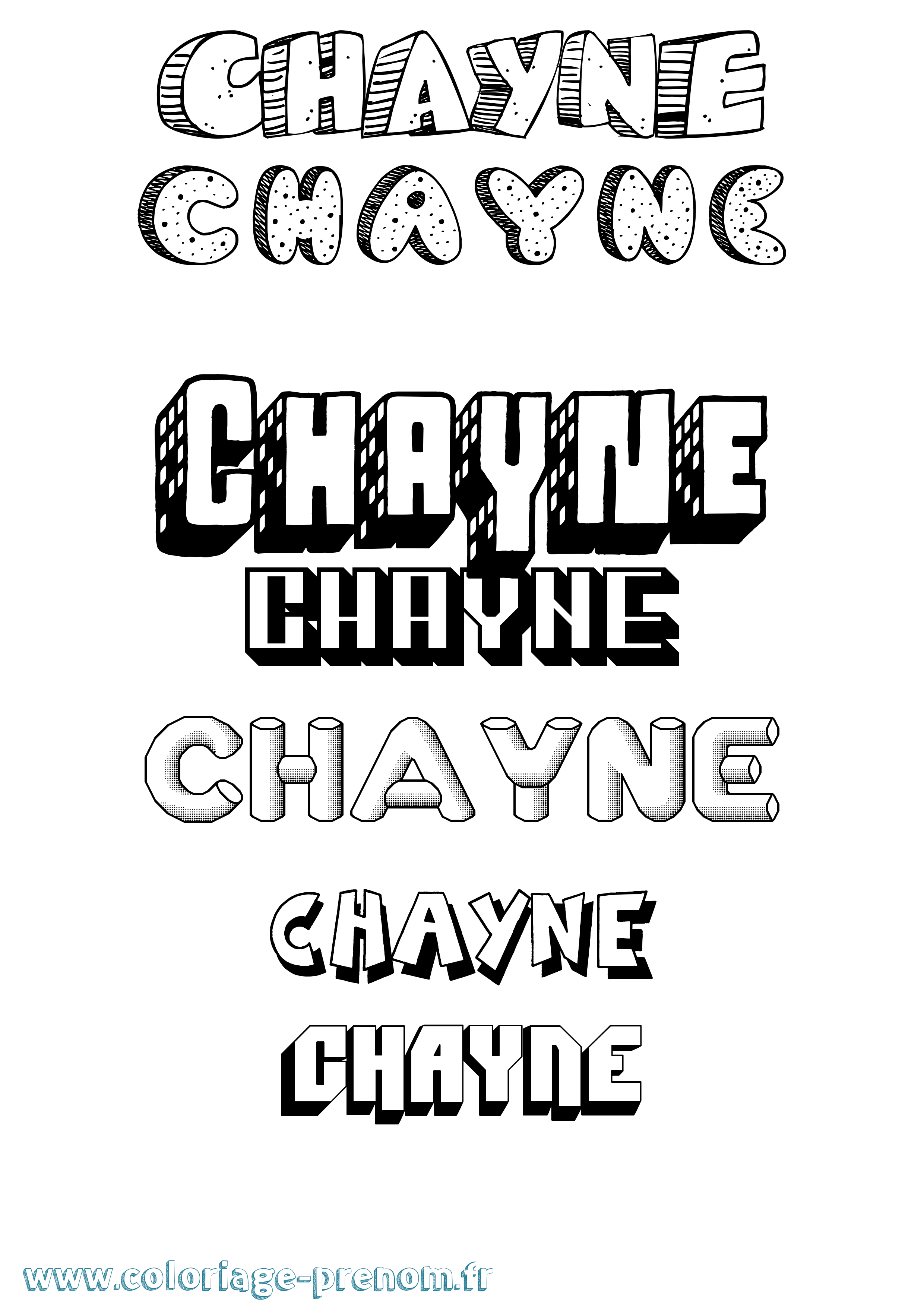Coloriage Chayne Effet 3D Coloriage prénom Chayne Effet 3D
