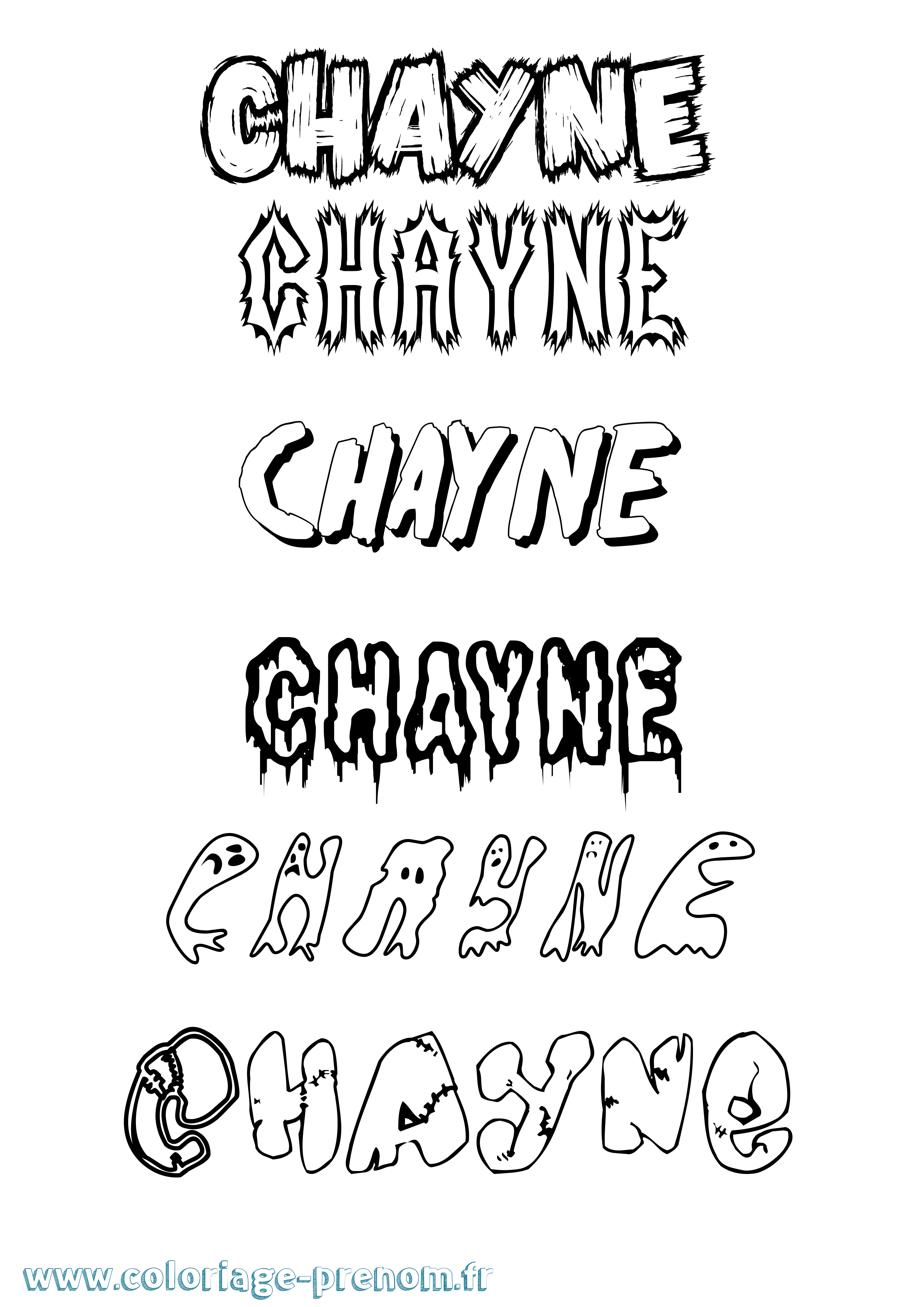 Coloriage Chayne Frisson Coloriage prénom Chayne Frisson