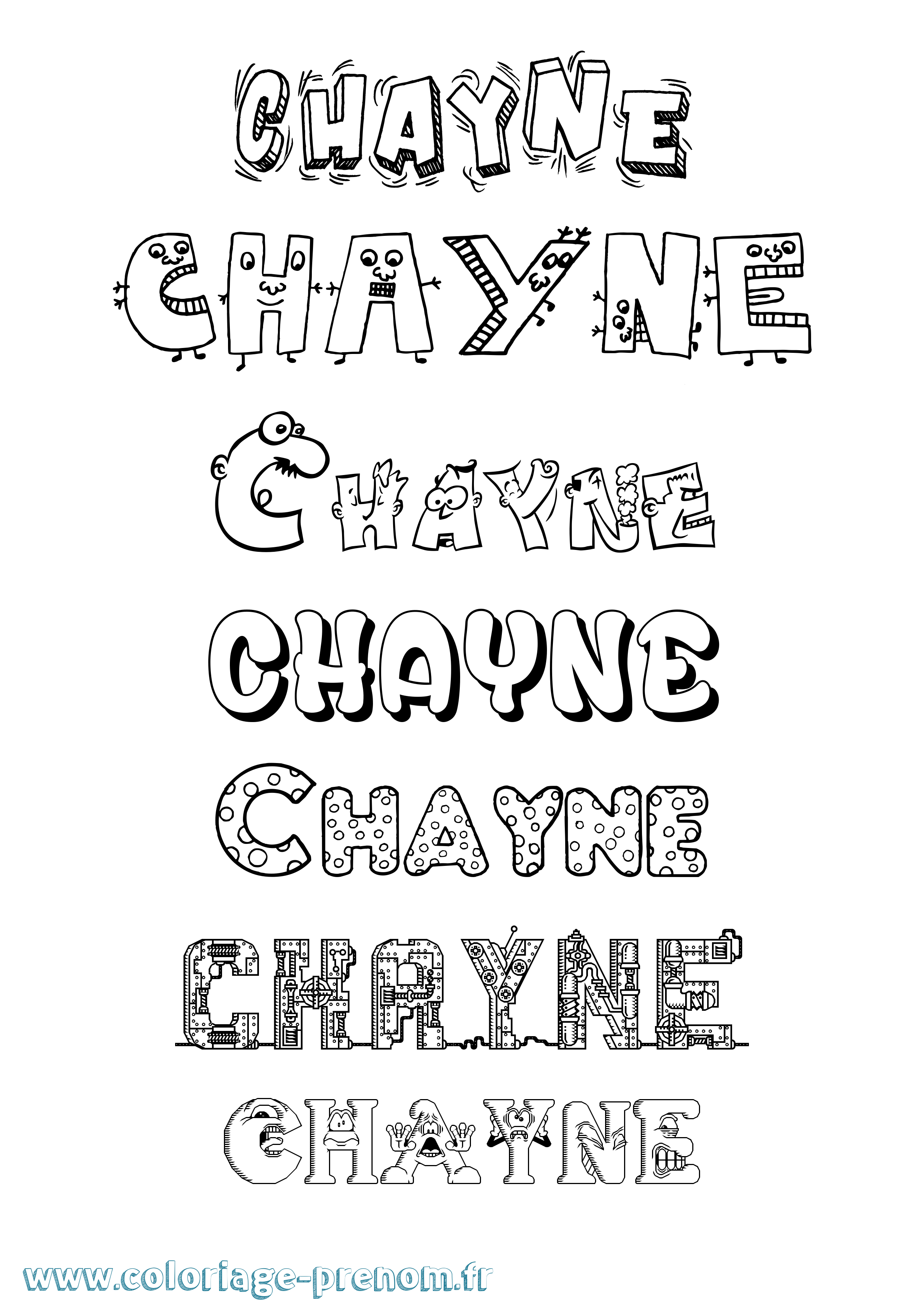 Coloriage Chayne Fun Coloriage prénom Chayne Fun