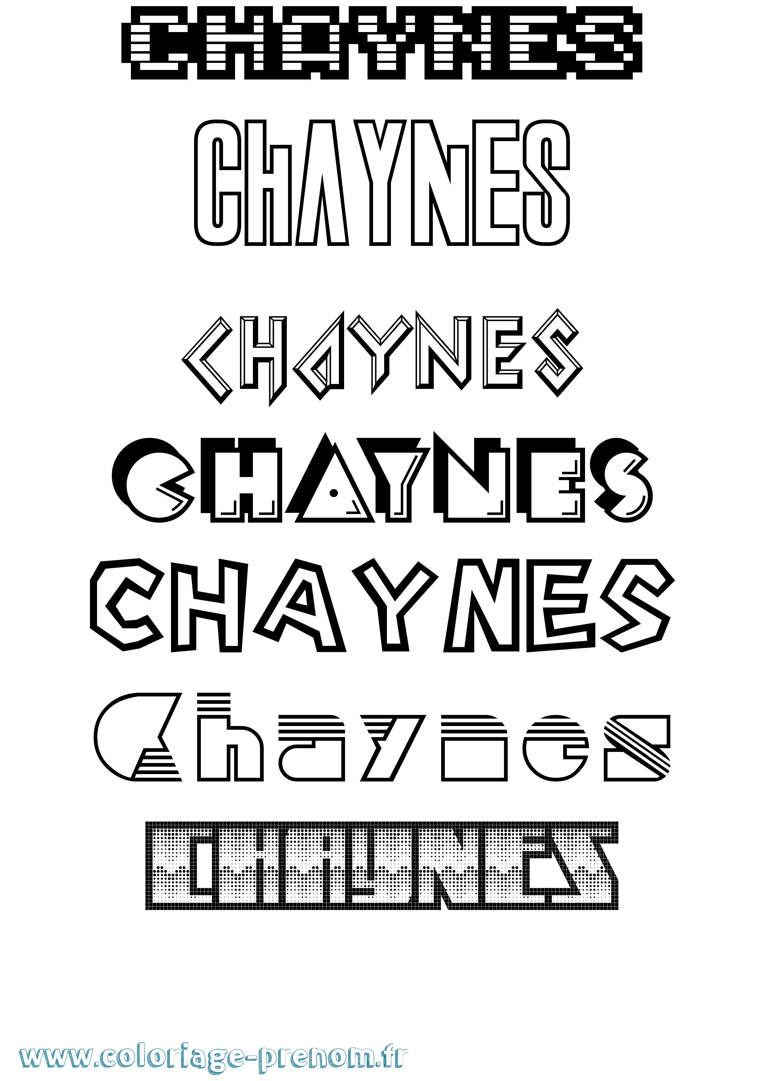 Coloriage Chaynes Jeux Vidéos Coloriage prénom Chaynes Jeux Vidéos