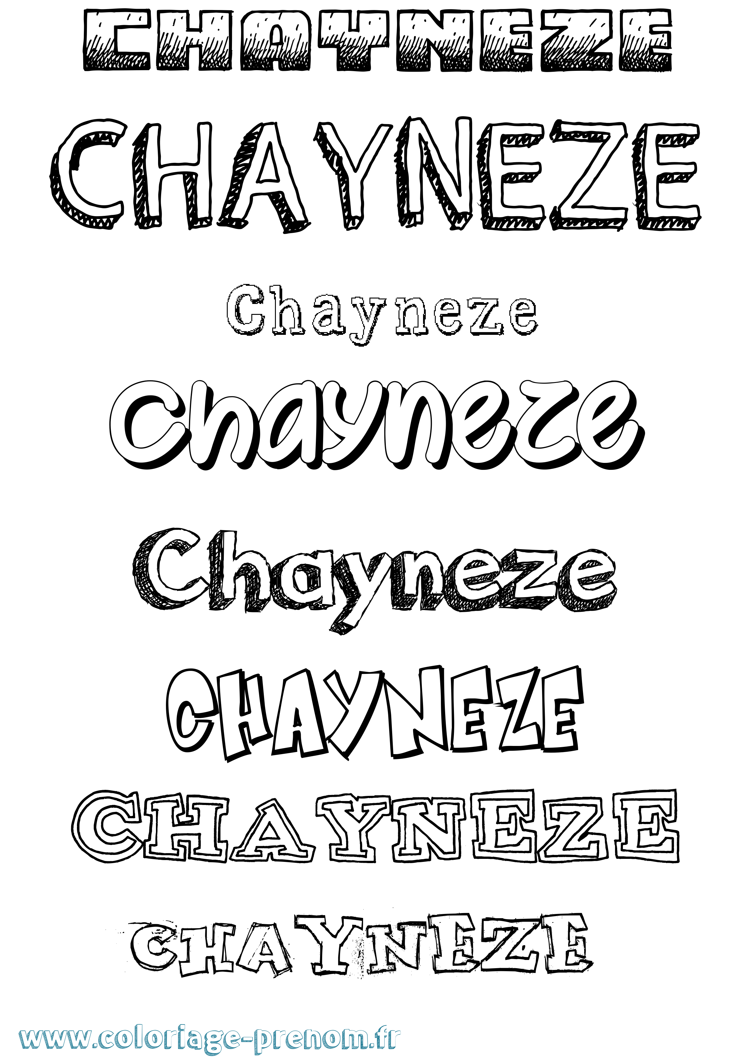 Coloriage Chayneze Dessiné Coloriage prénom Chayneze Dessiné