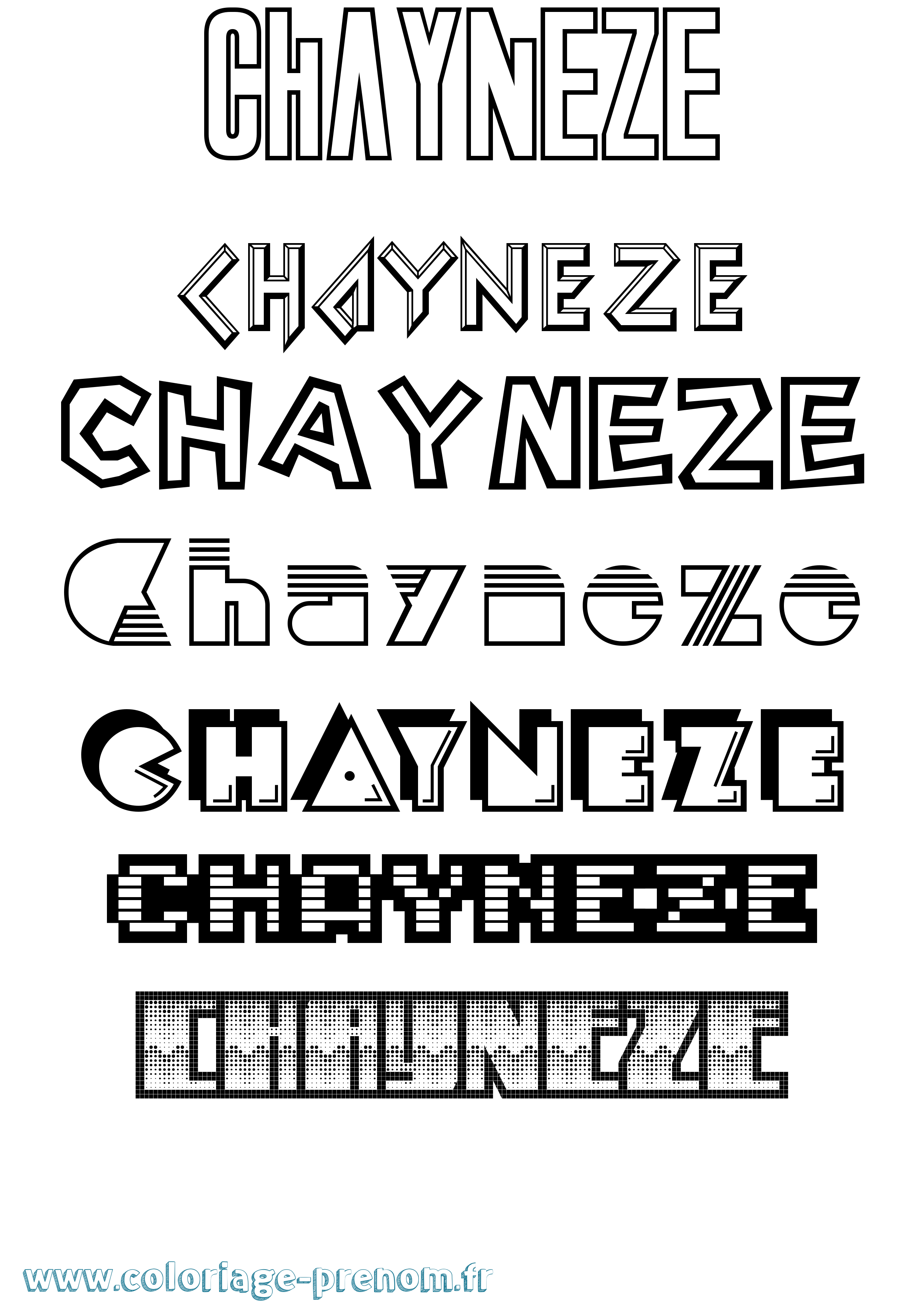 Coloriage Chayneze Jeux Vidéos Coloriage prénom Chayneze Jeux Vidéos