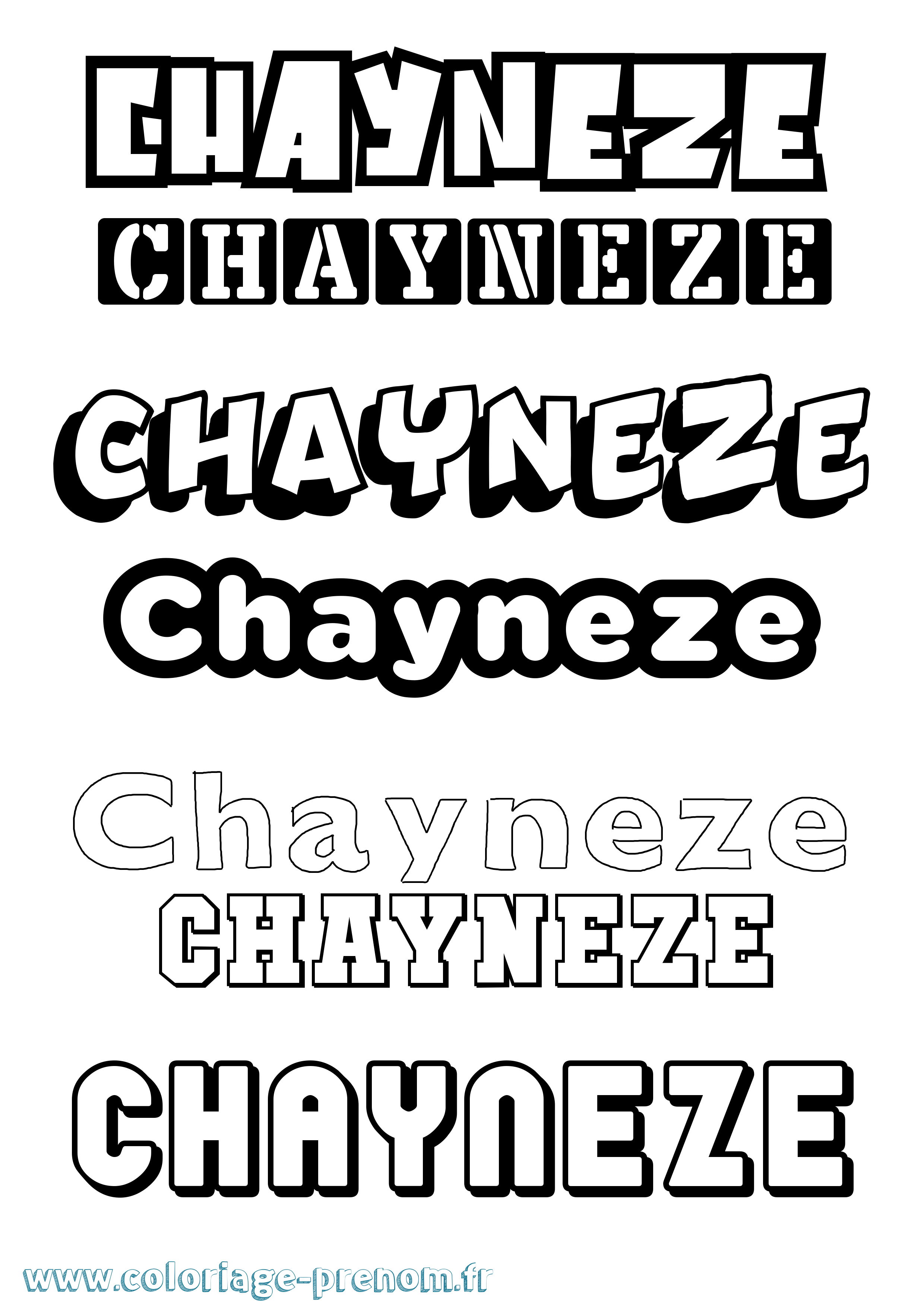 Coloriage Chayneze Simple Coloriage prénom Chayneze Simple