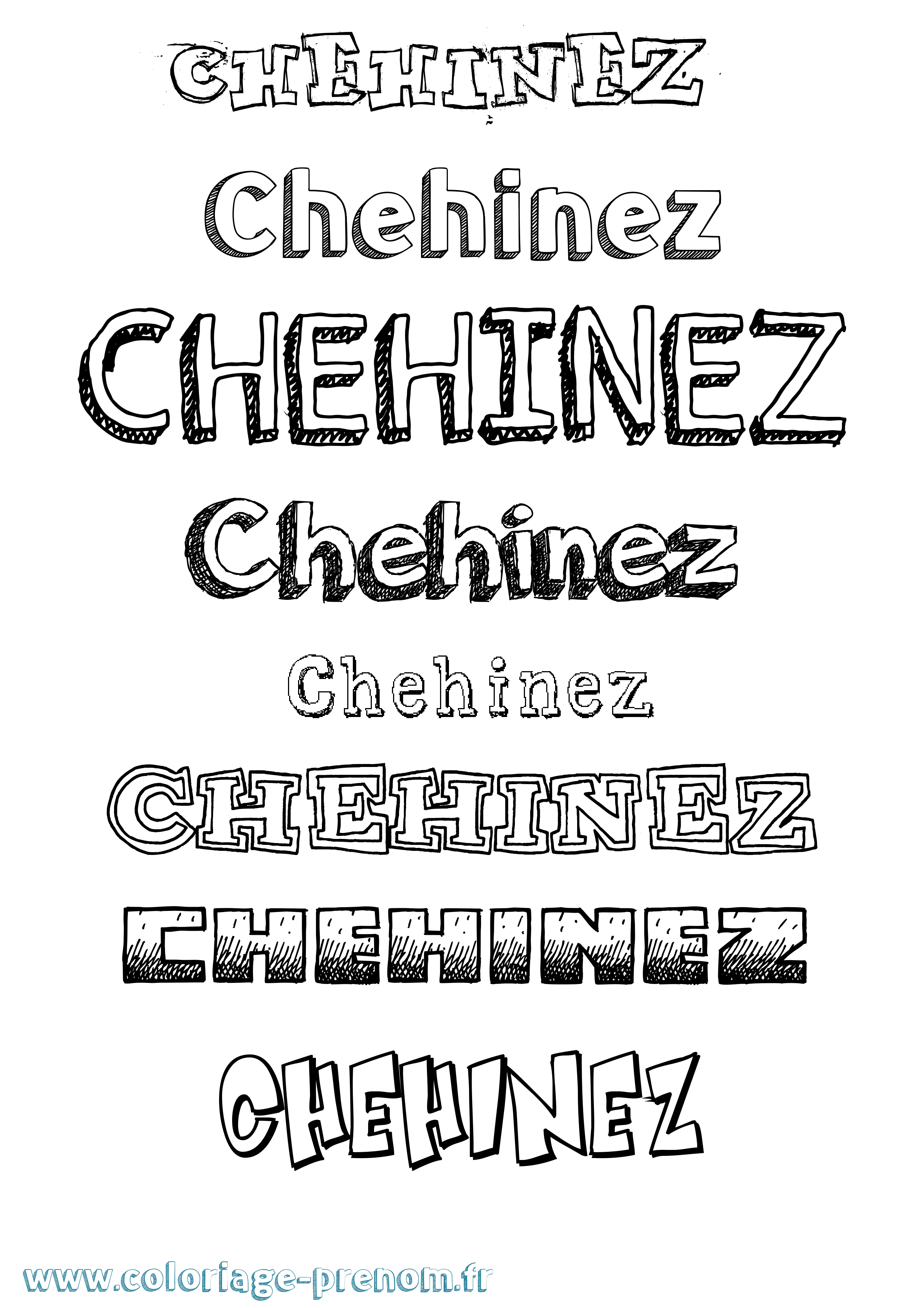 Coloriage Chehinez Dessiné Coloriage prénom Chehinez Dessiné