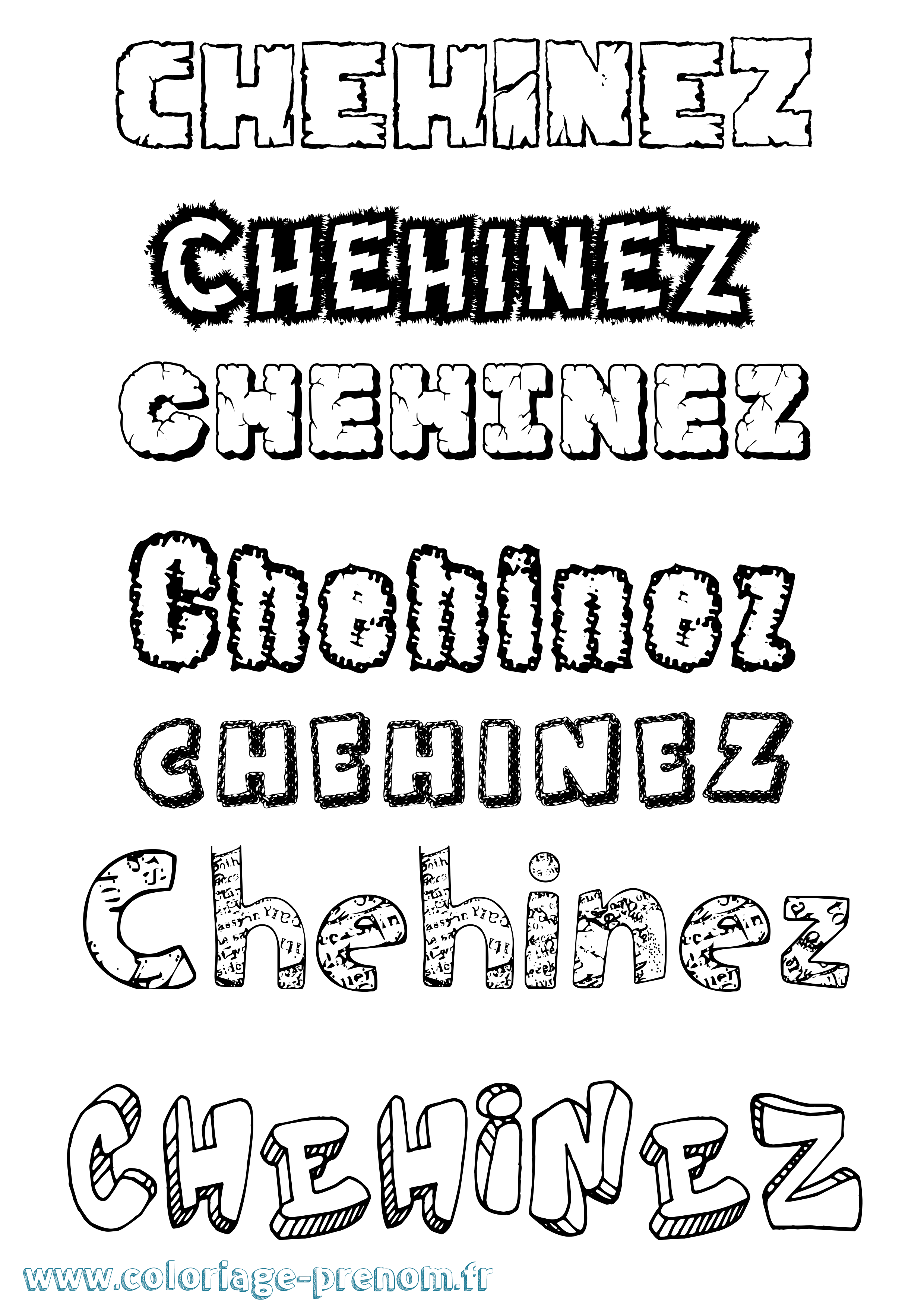 Coloriage Chehinez Destructuré Coloriage prénom Chehinez Destructuré