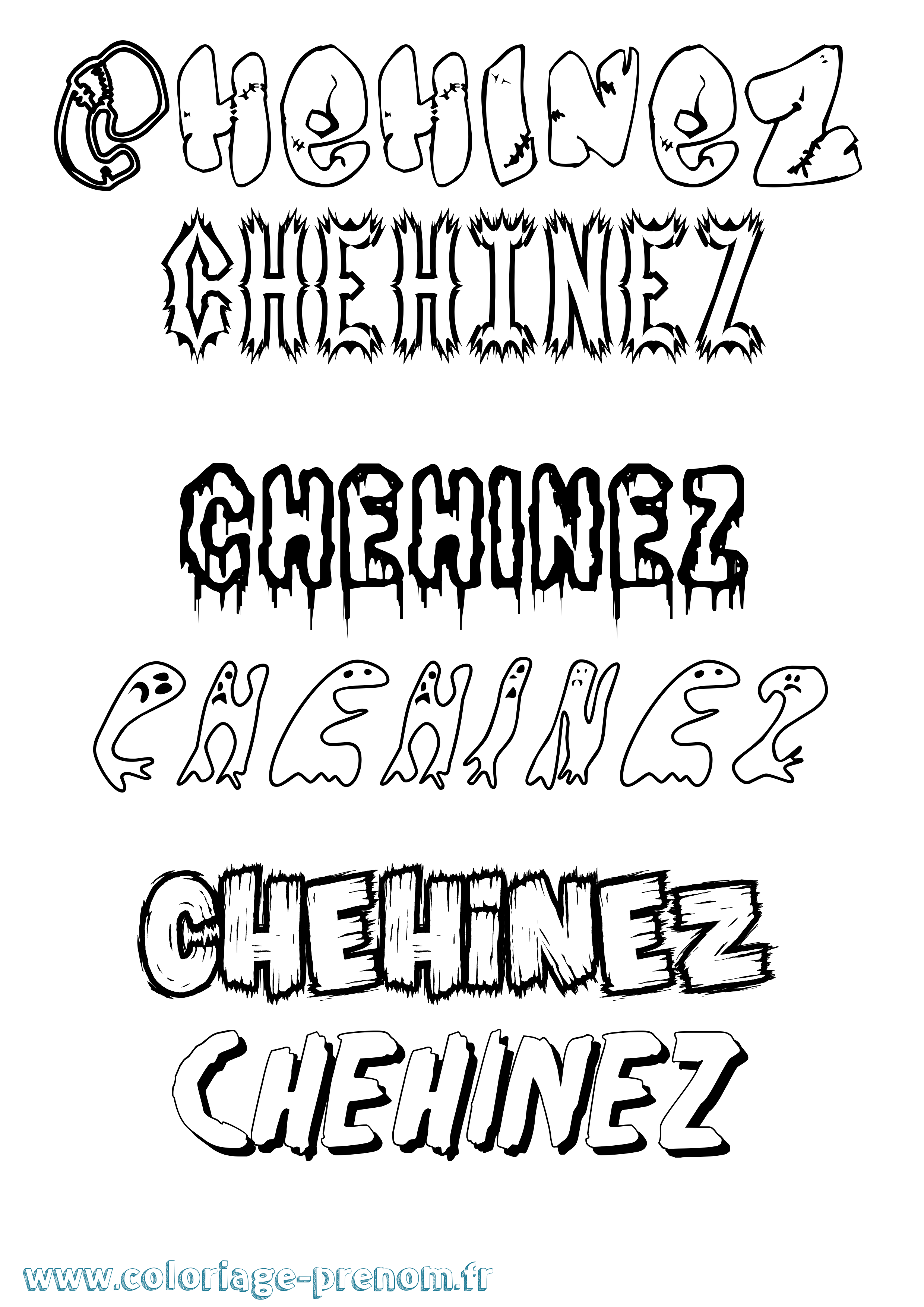 Coloriage Chehinez Frisson Coloriage prénom Chehinez Frisson