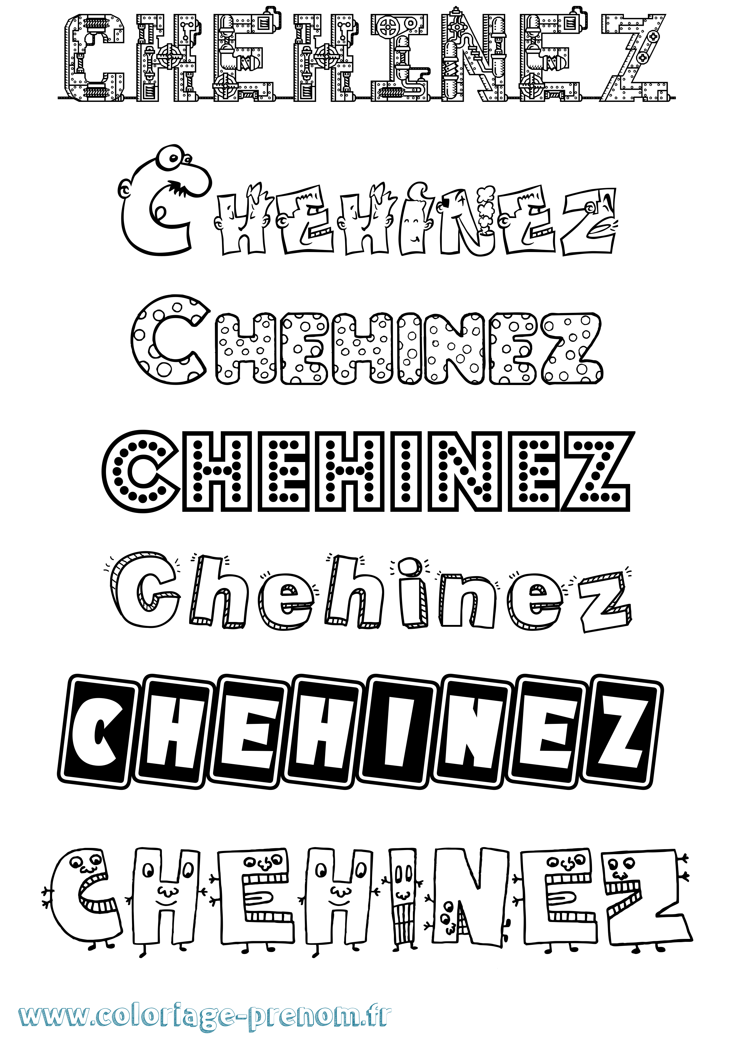 Coloriage Chehinez Fun Coloriage prénom Chehinez Fun
