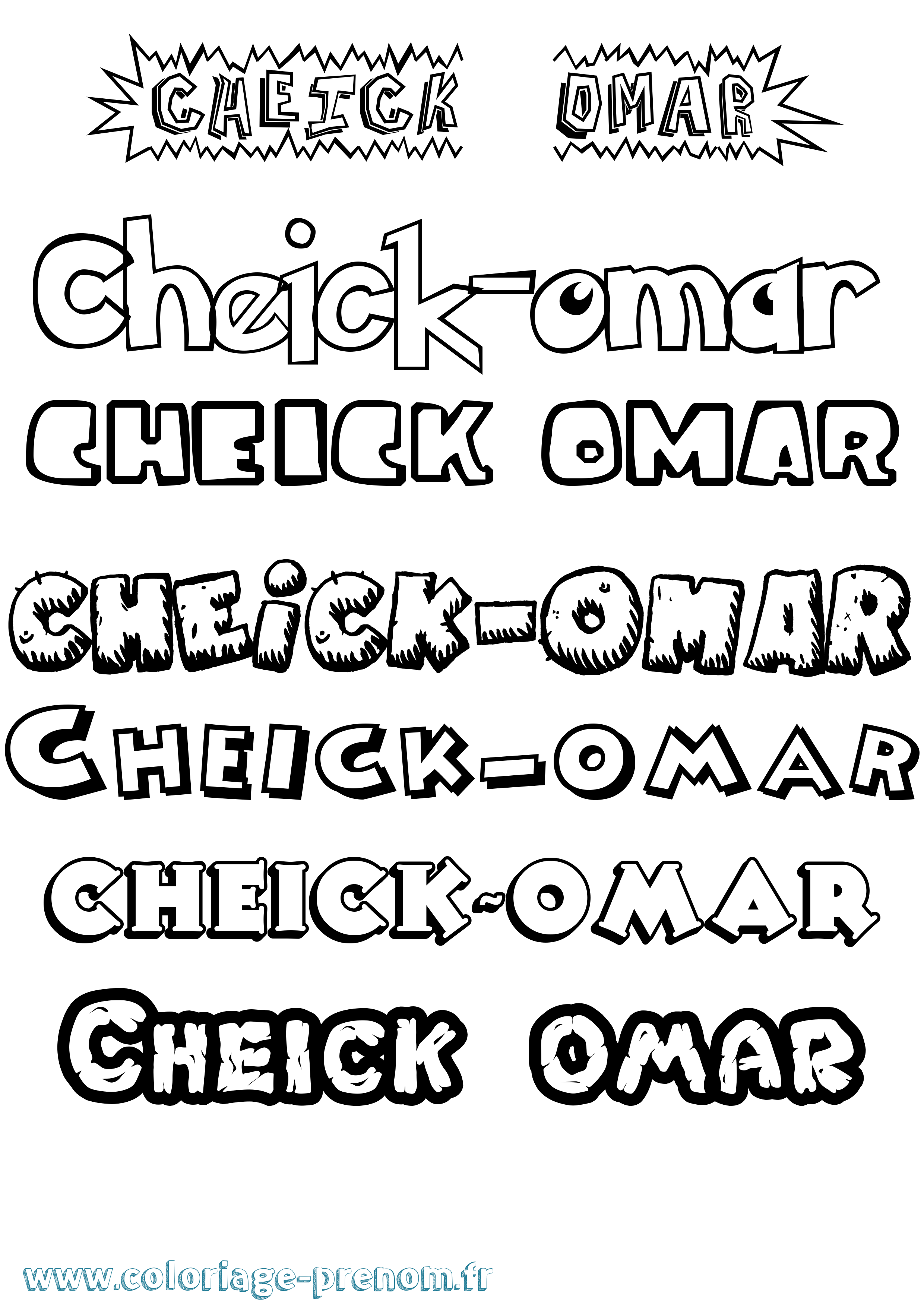 Coloriage Cheick-Omar Dessin Animé Coloriage prénom Cheick-Omar Dessin Animé