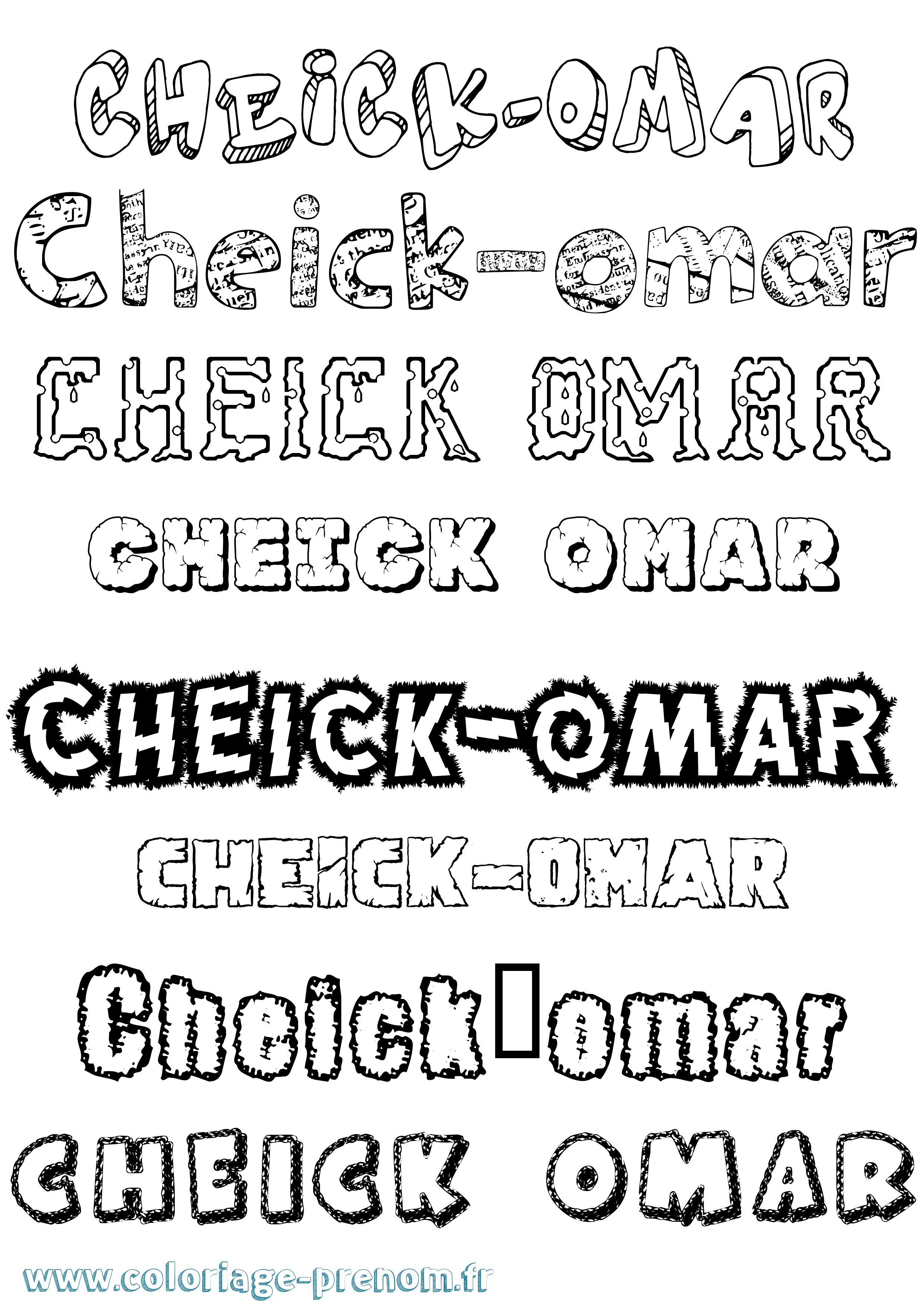 Coloriage Cheick-Omar Destructuré Coloriage prénom Cheick-Omar Destructuré