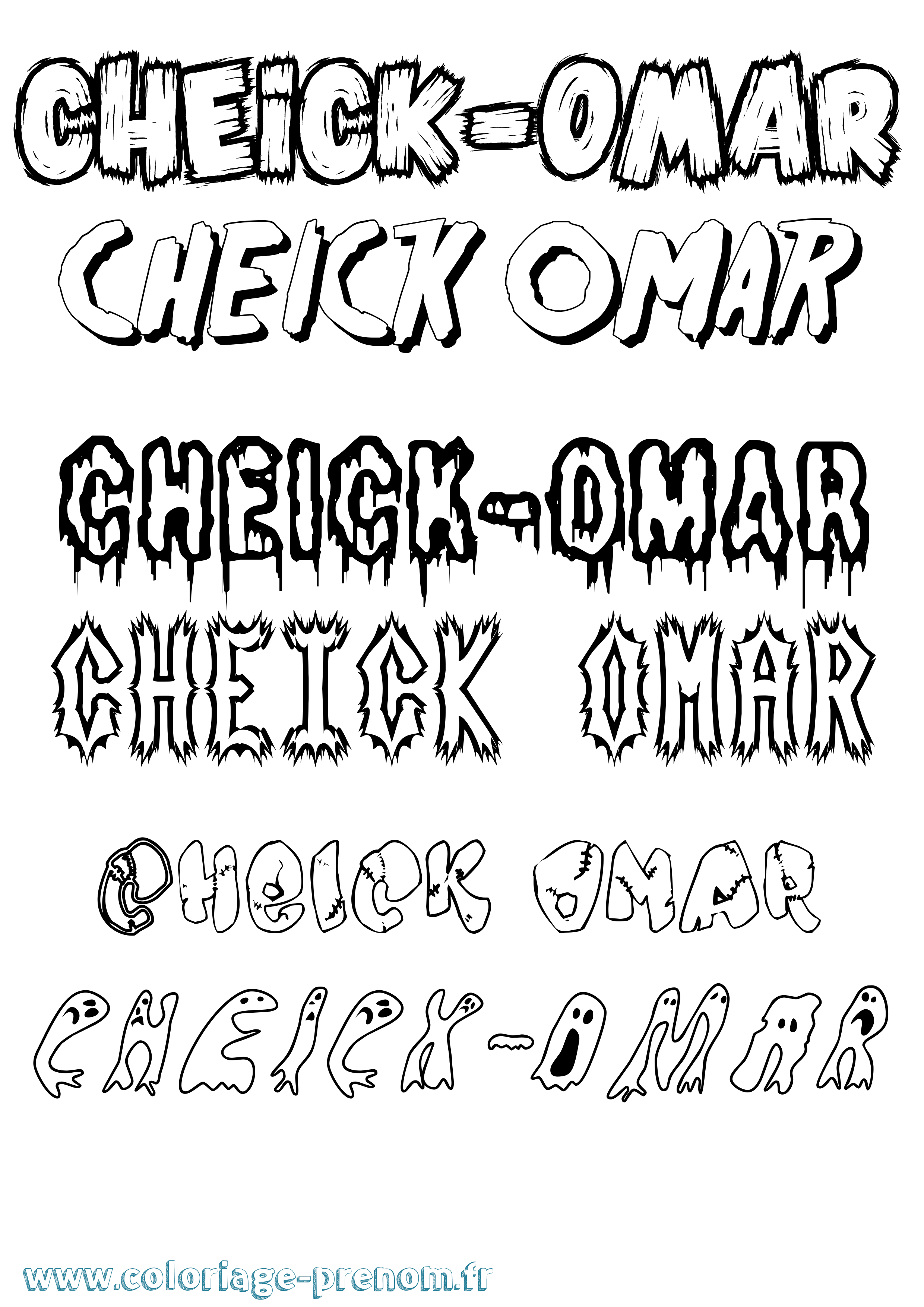 Coloriage Cheick-Omar Frisson Coloriage prénom Cheick-Omar Frisson
