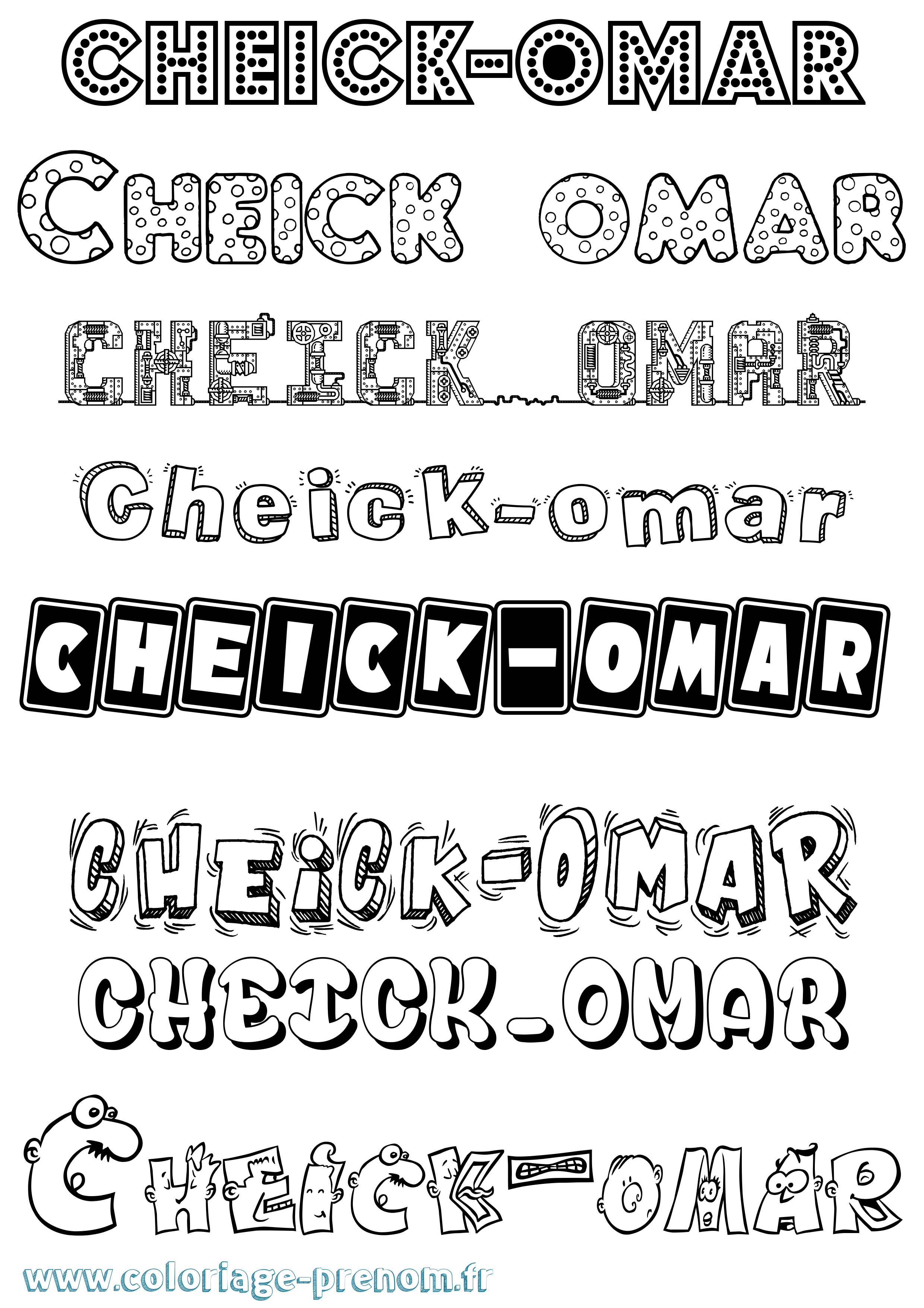 Coloriage Cheick-Omar Fun Coloriage prénom Cheick-Omar Fun
